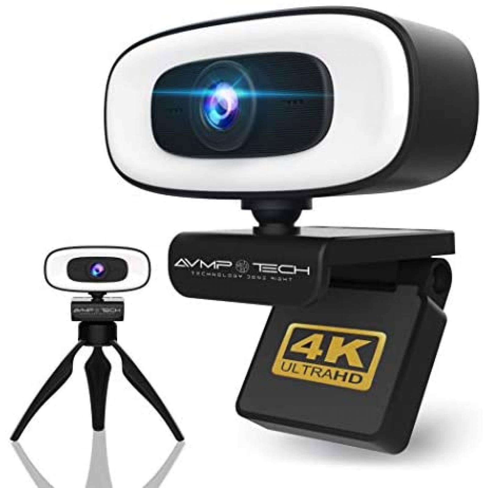 Camara web AVMP 4K Light Ultra HD de 8 MP USB -Negro