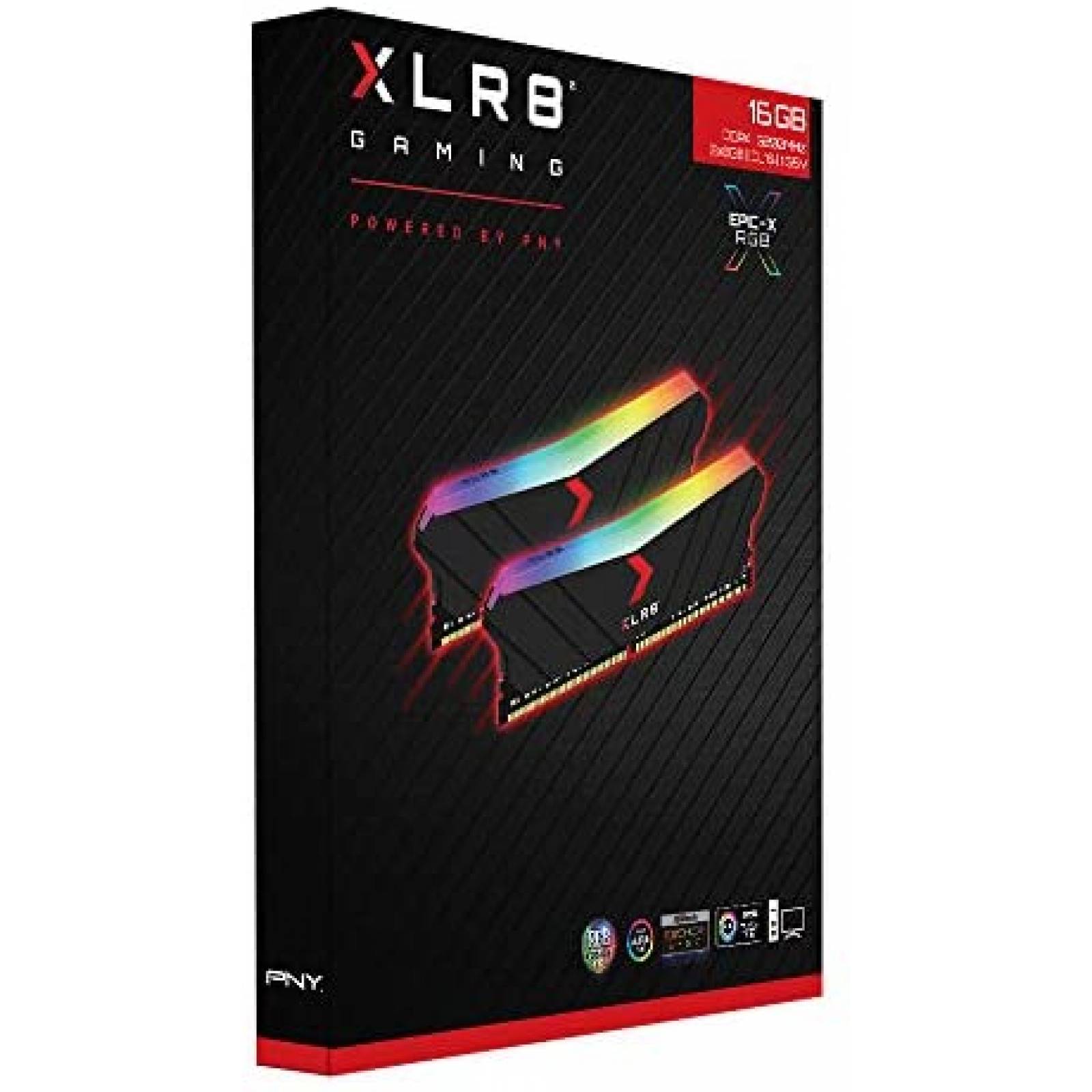 Memoria RAM de escritorio PNY XLR8 16GB RGB DDR4 3200MHz