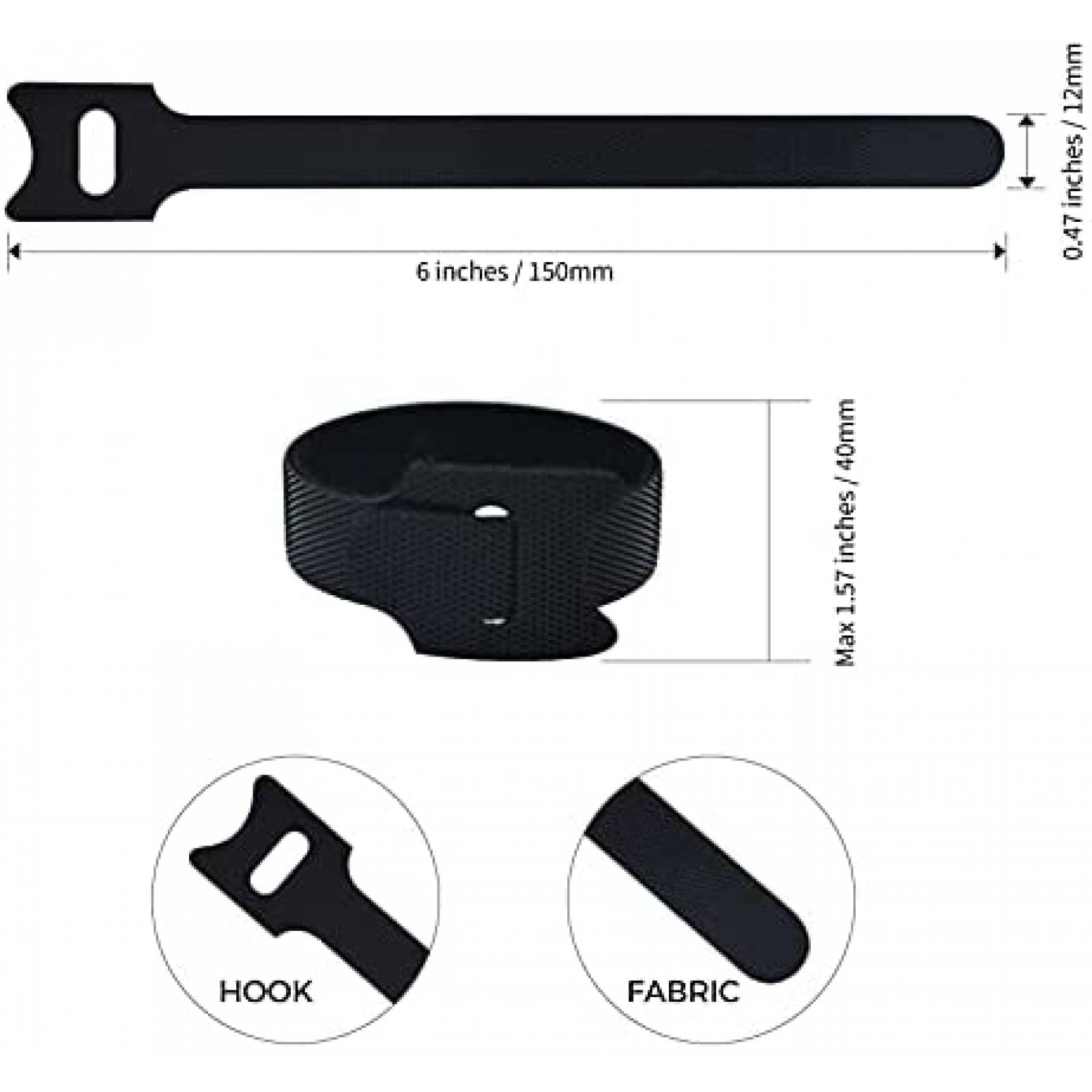 Tiras Organizadoras Cables AOKLANT Microfibra Electronico