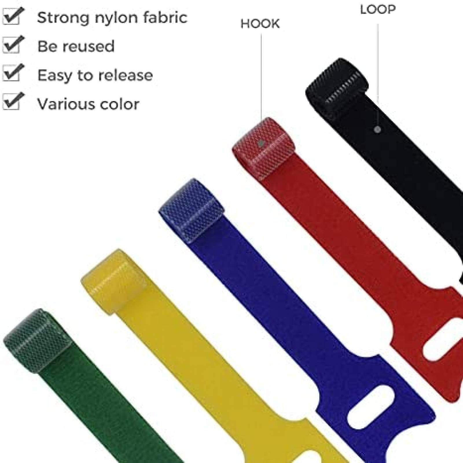 Tiras Organizadoras Cables AOKLANT Microfibra Electronico