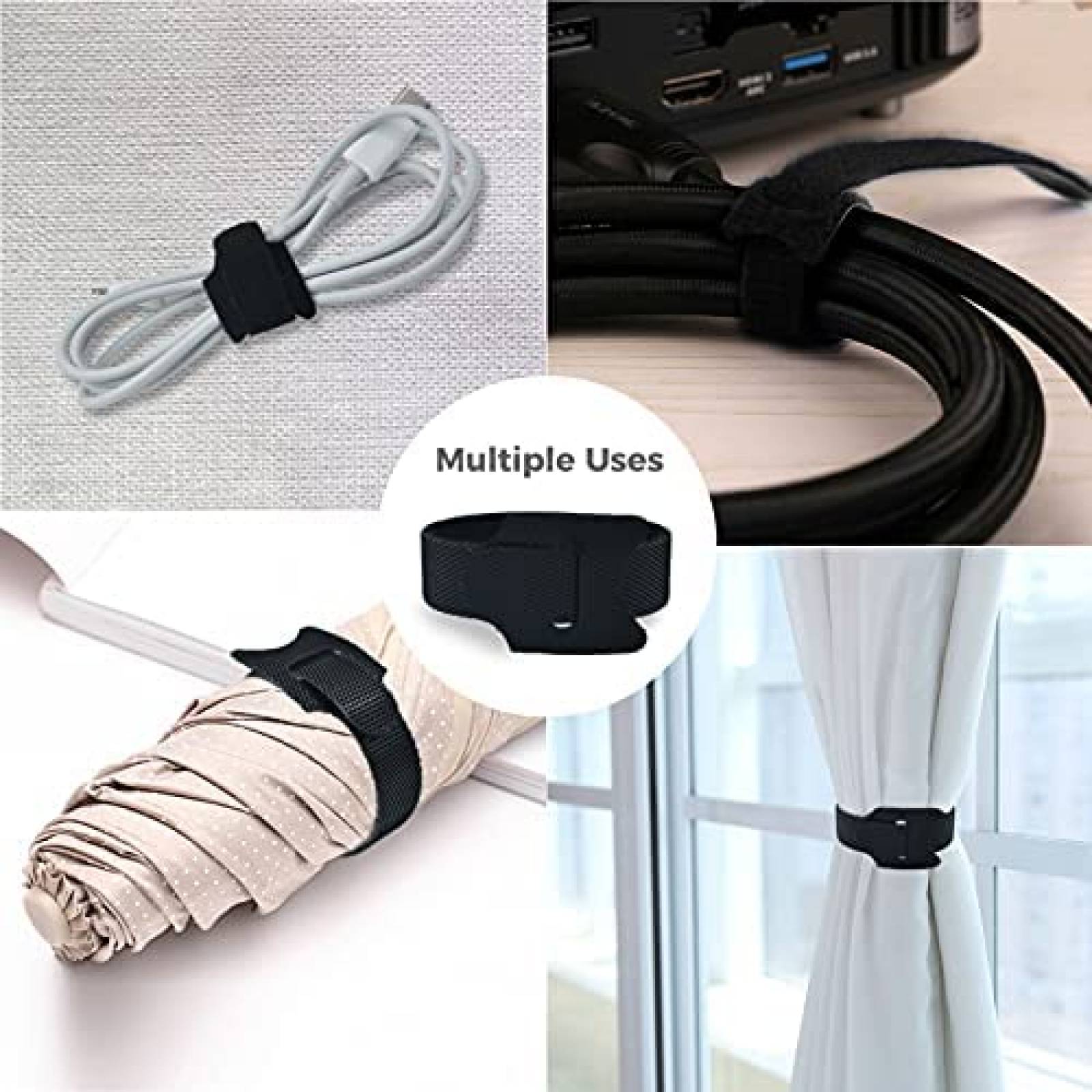 Tiras Organizadoras Cables AOKLANT Microfibra Electronico