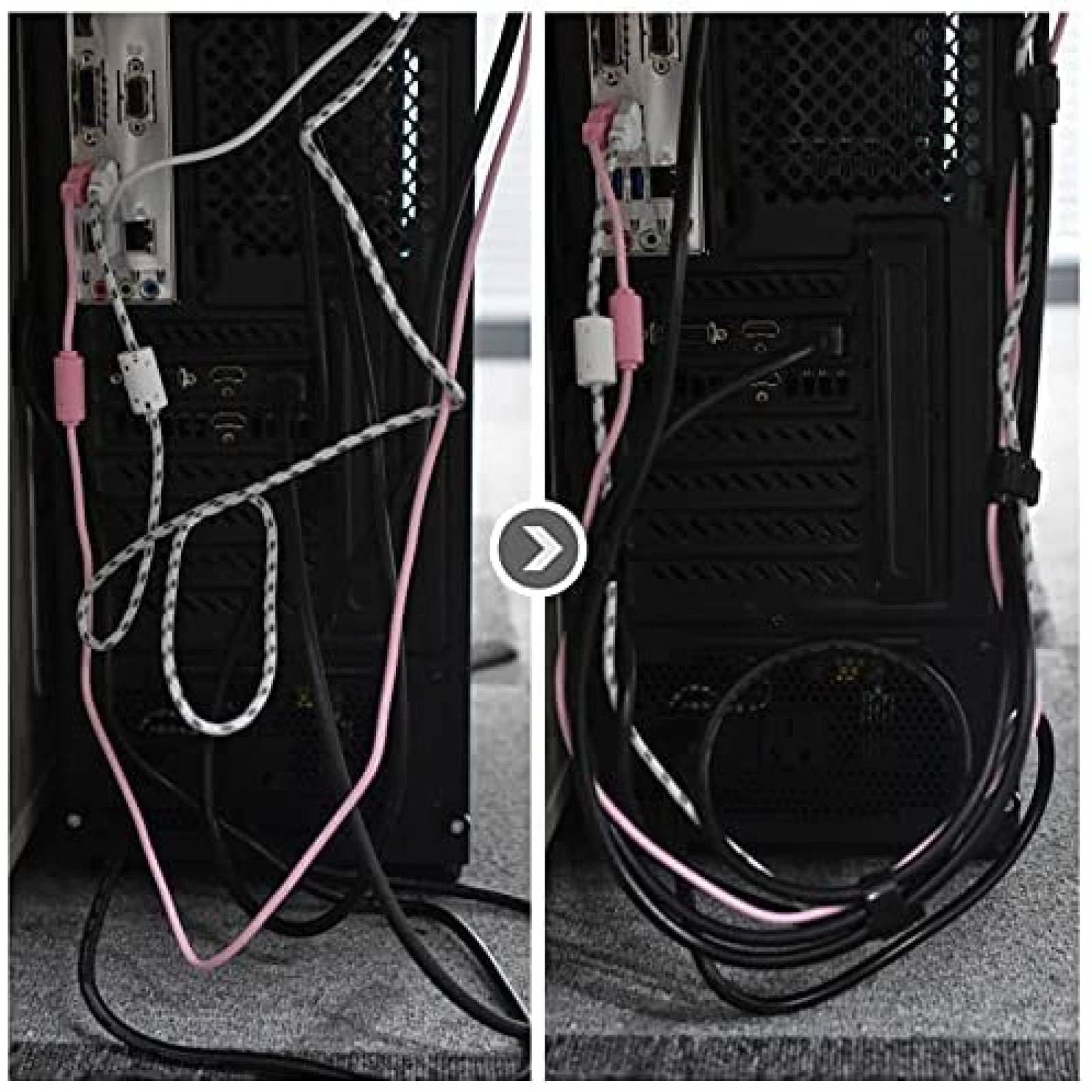 Tiras Organizadoras Cables AOKLANT Microfibra Electronico