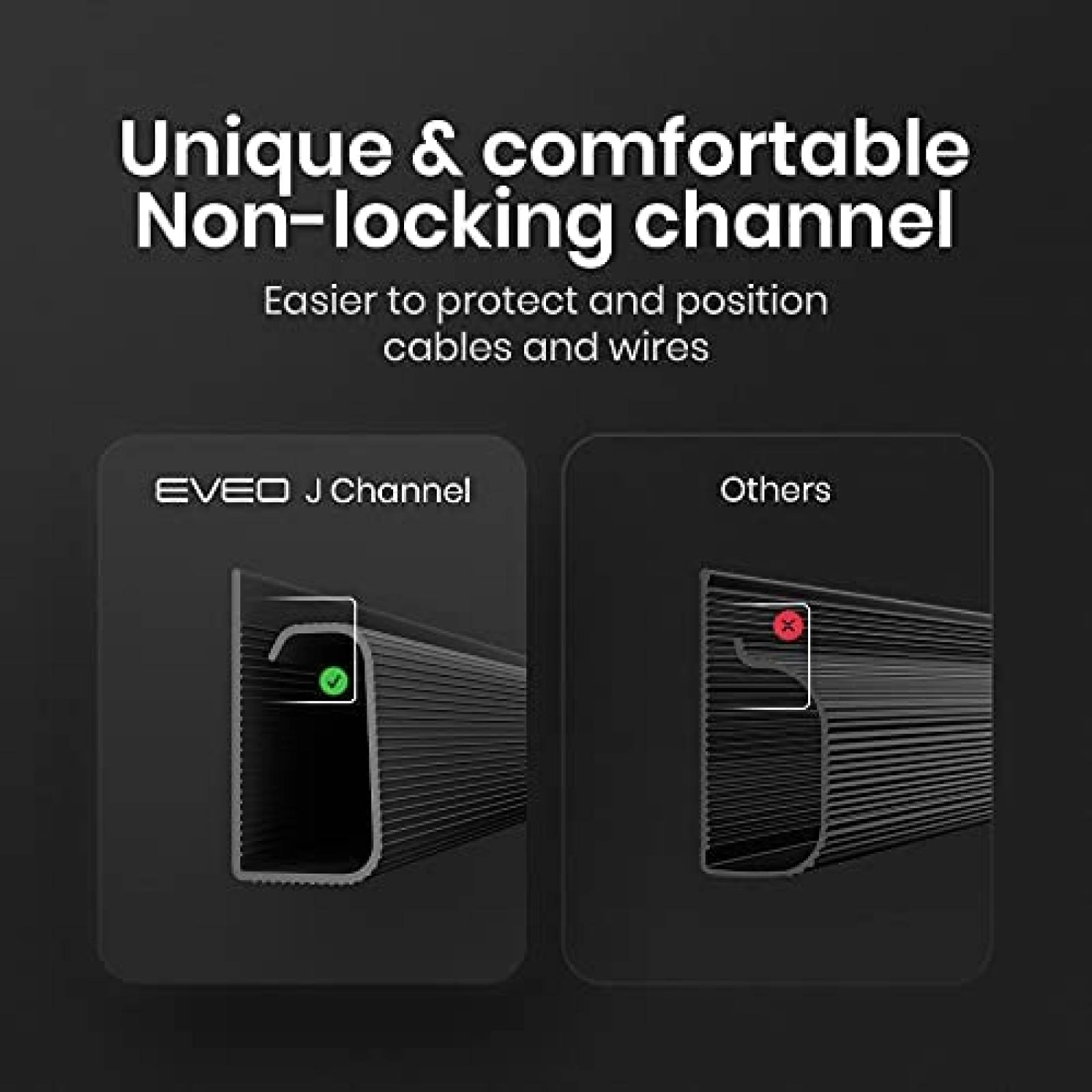 Canal J de gestion de cables EVEO de 96 pulgadas 6 unidades