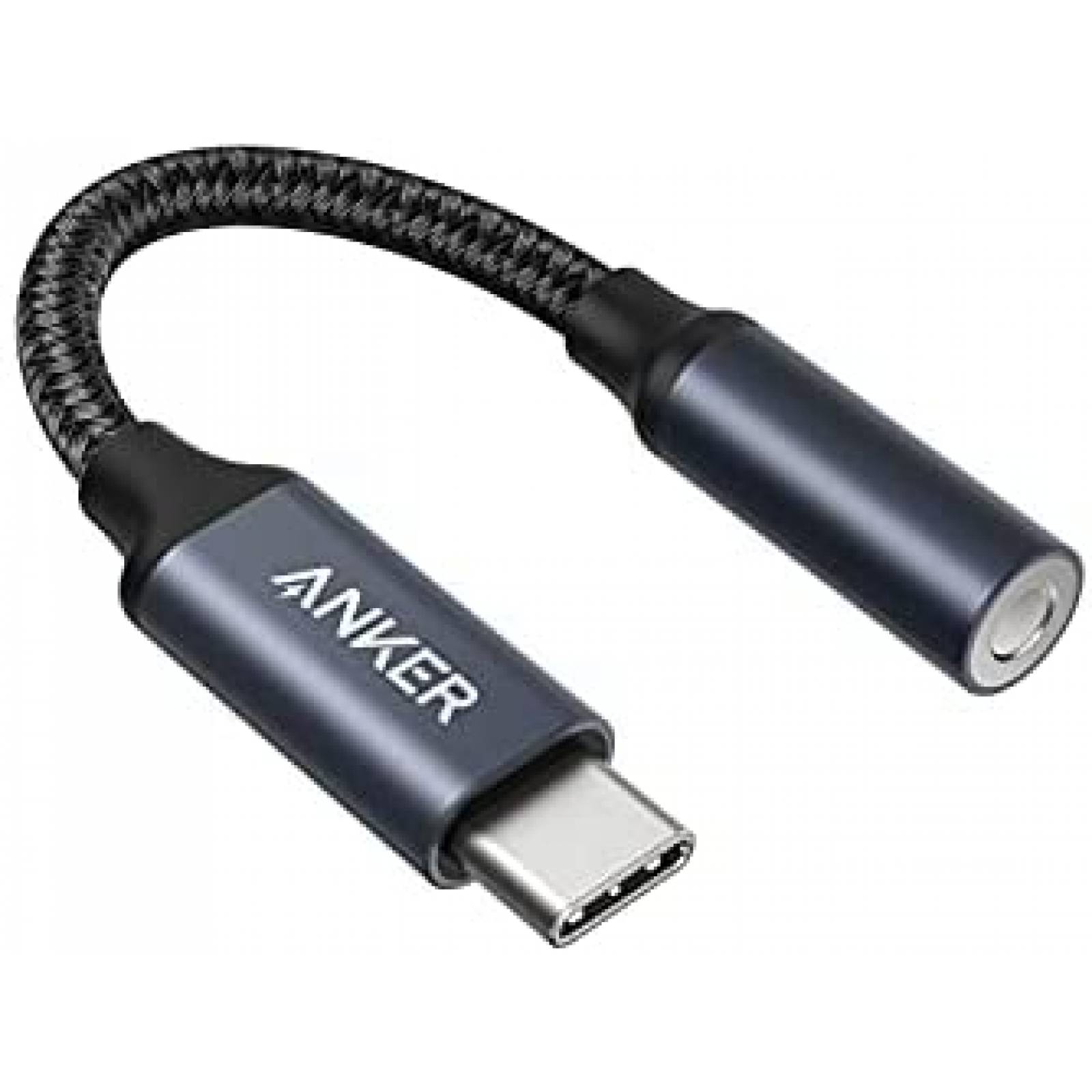 Adaptador Anker USB-C a Conector Auxiliar 3.5mm -Negro
