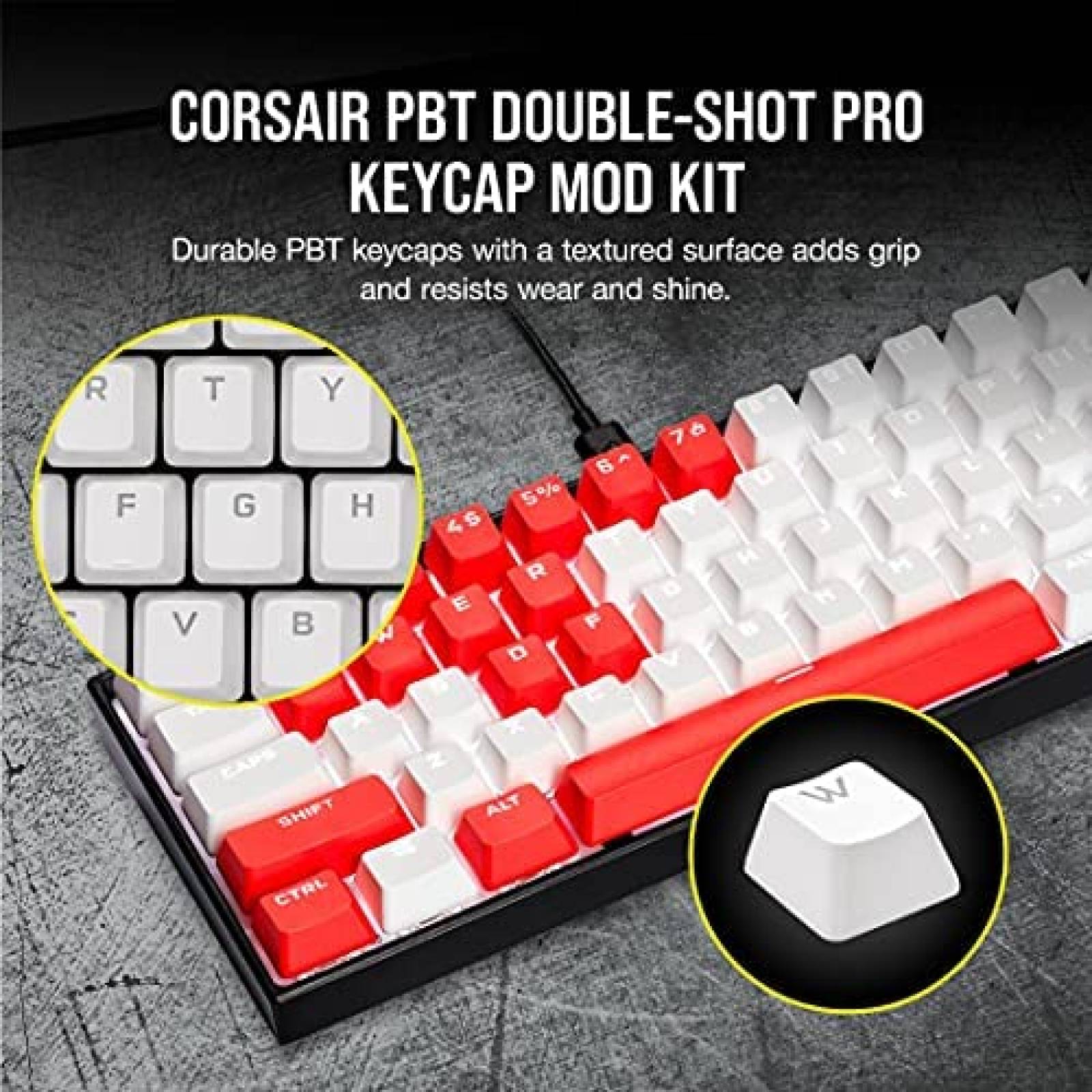 Kit de modificacion de teclas Corsair PBT de doble disparo