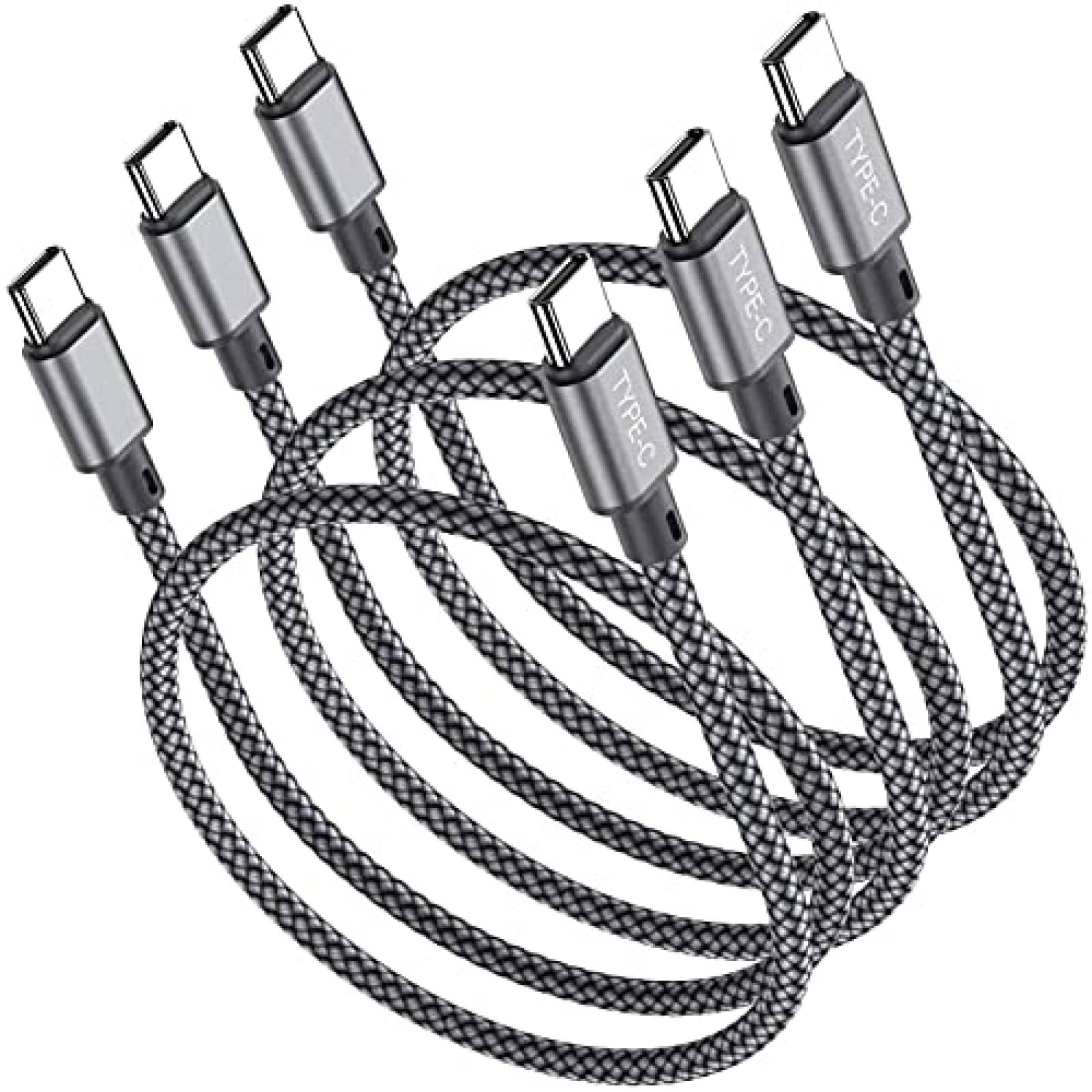 Cable OneKer cc-2 3 Pzs 1ft Nailon USB C a USB C -Silver