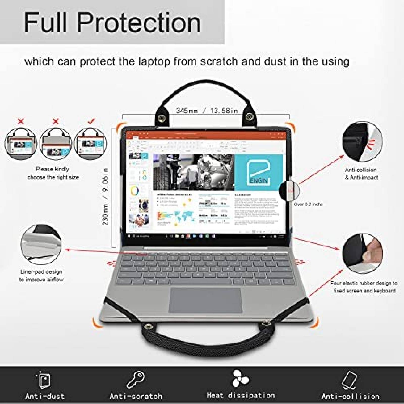 Funda LiuShan Compatible Con Dell XPS 15 9500 9510 -Negro
