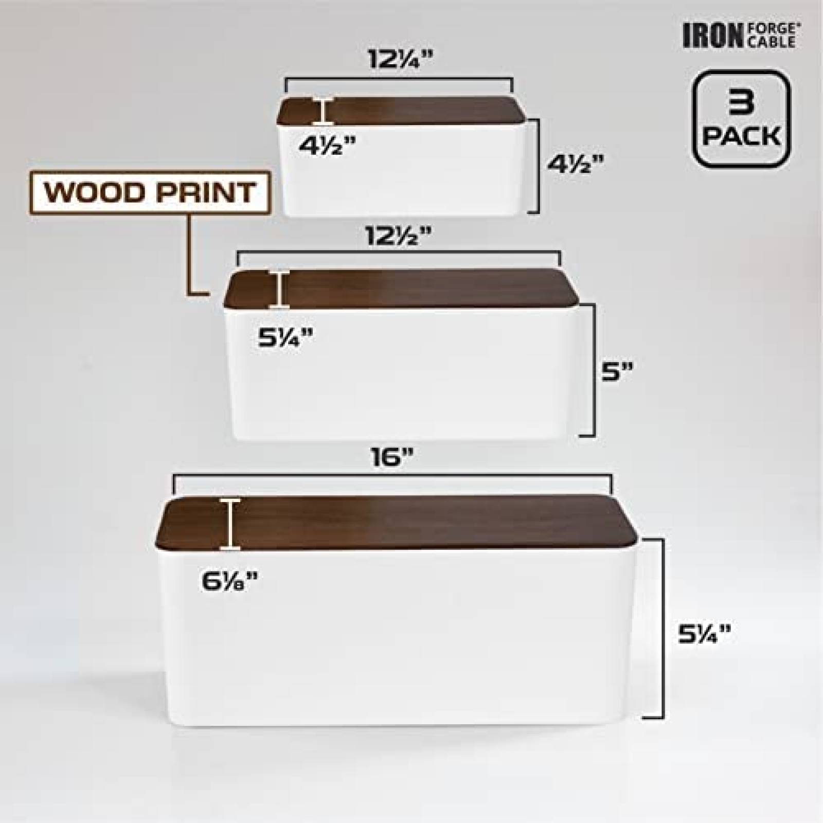 Cajas para Organizar Cables Iron Forge Cable Store 3pzas