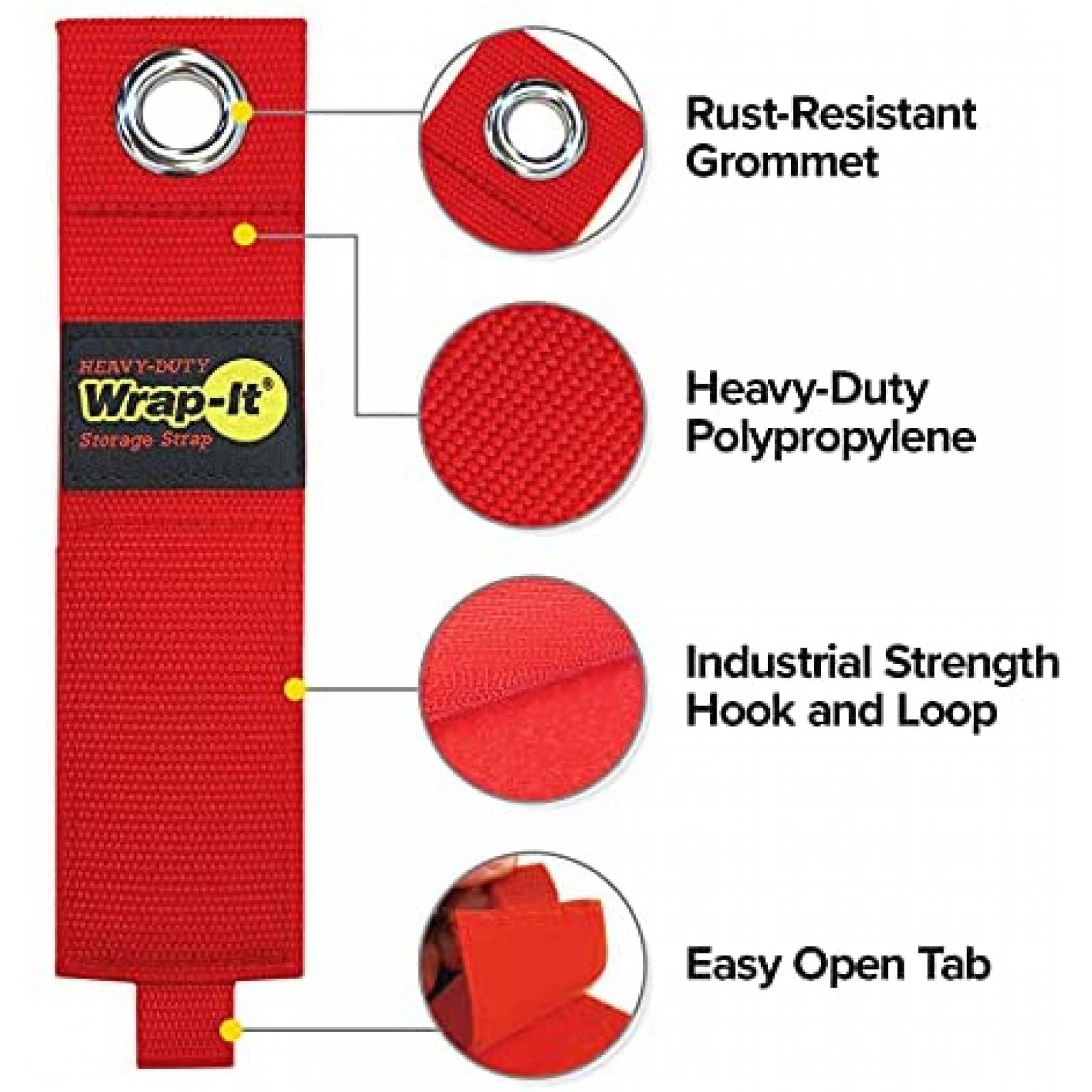 Correa Organizadora para Cables Wrap-It Storage 6 Pzs -Rojo