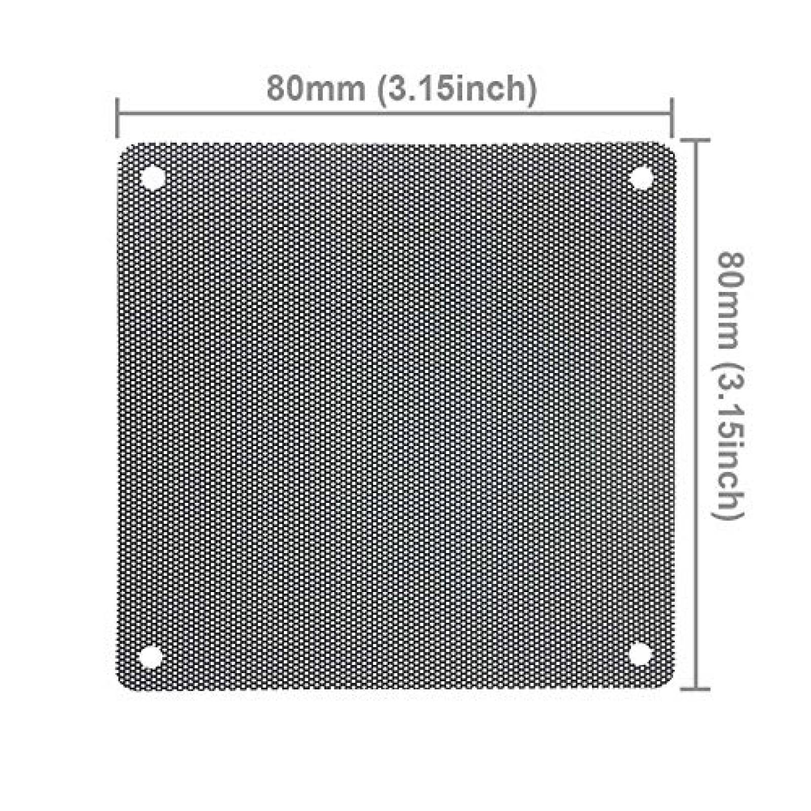 Filtro para Ventilador de PC Aiyide de 80mm 4 Pzs -Gris