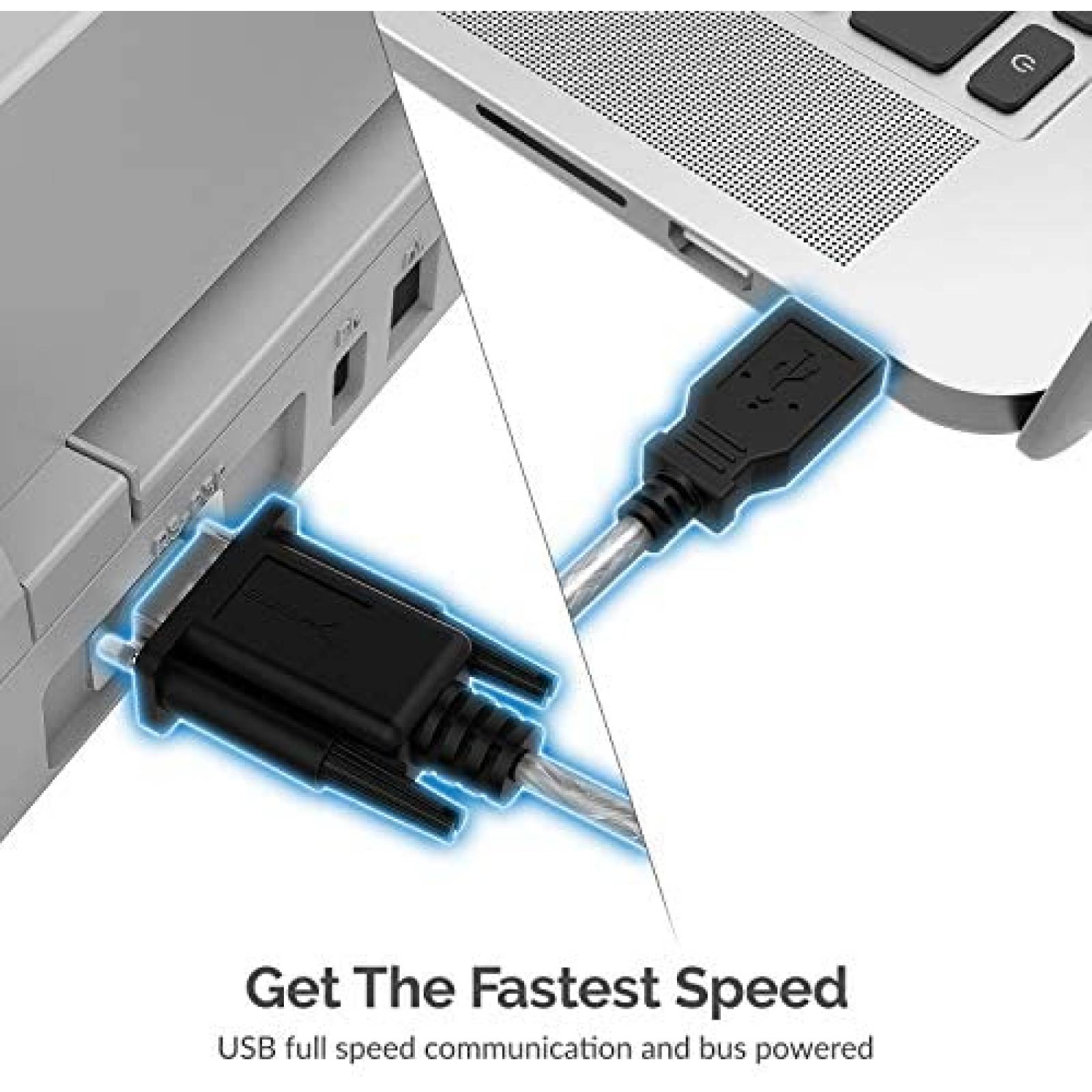 Cable USB SABRENT USB a RS-232 DB9 9 Pin 6 Pies -Gris