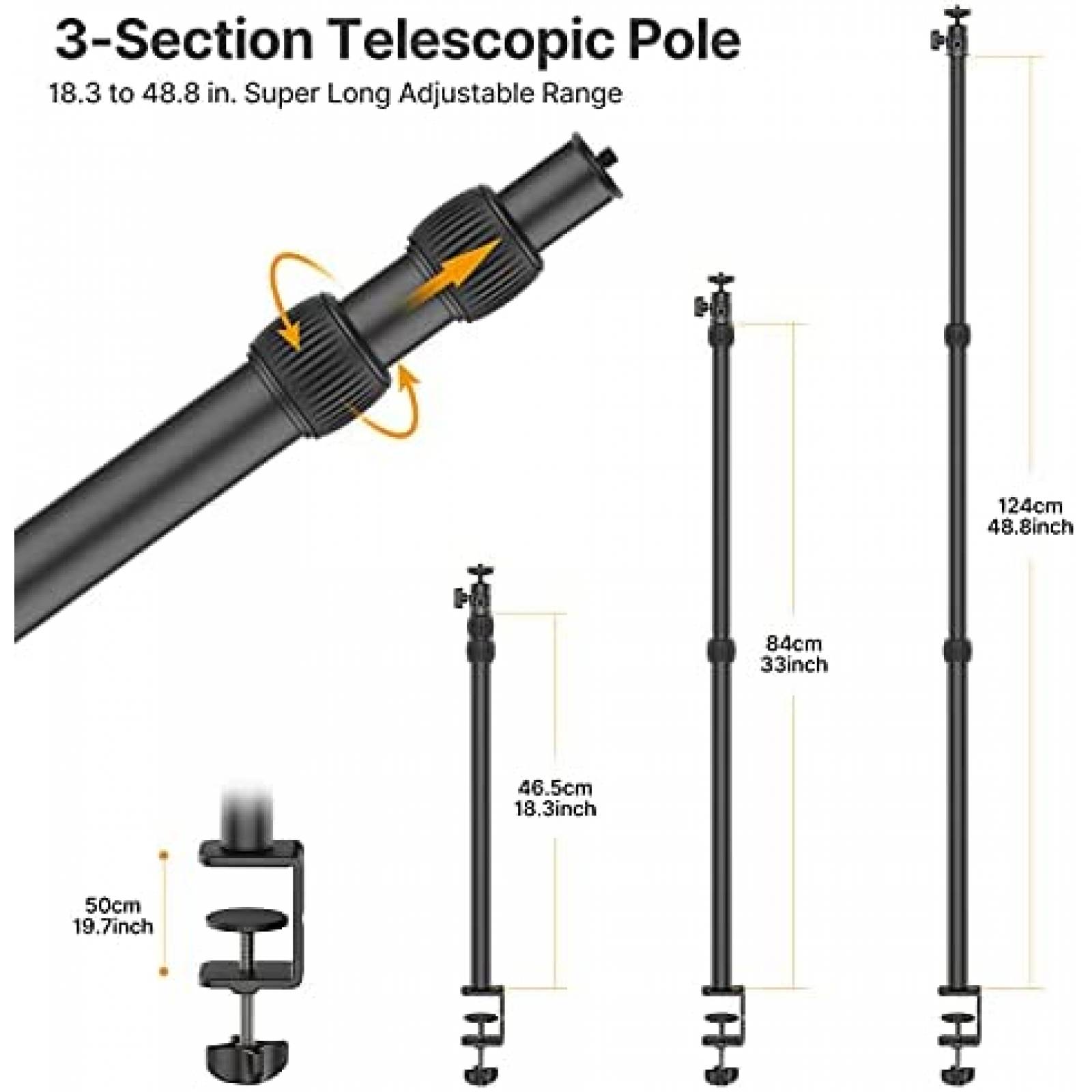 Soporte de Escritorio PICTRON Abrazadera C Para Camara-Negro