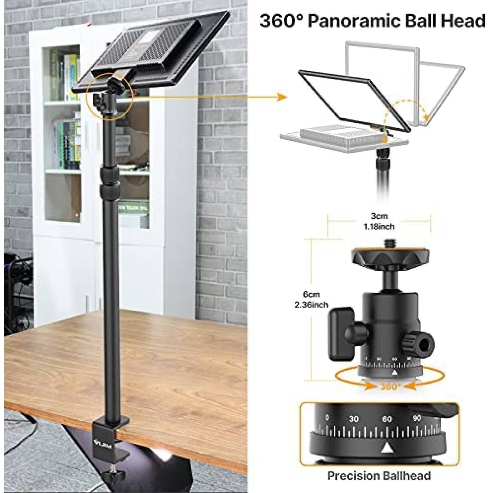 Soporte de Escritorio PICTRON Abrazadera C Para Camara-Negro