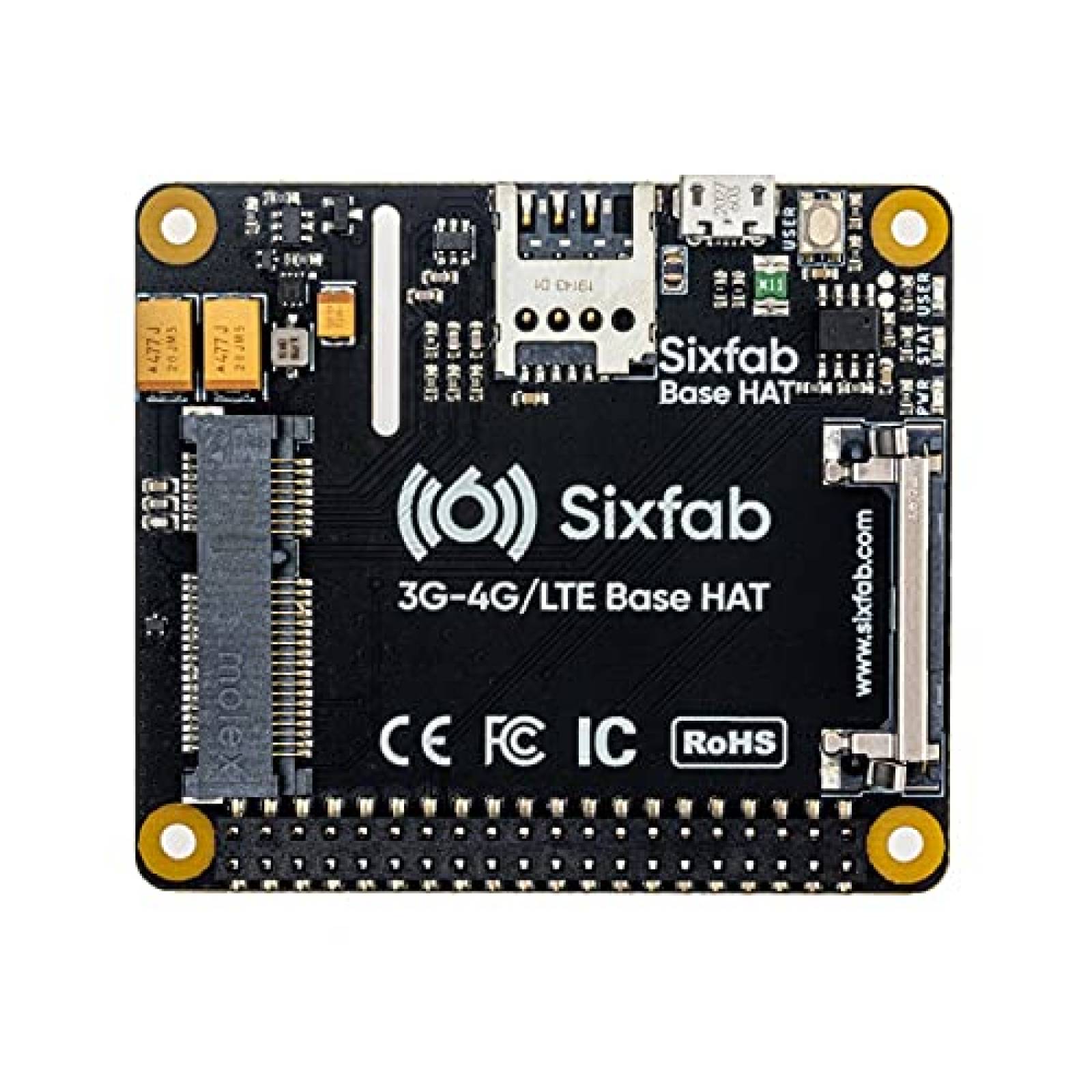 Kit de modem celular Sixfab Raspberry Pi 4G/LTE Hardware