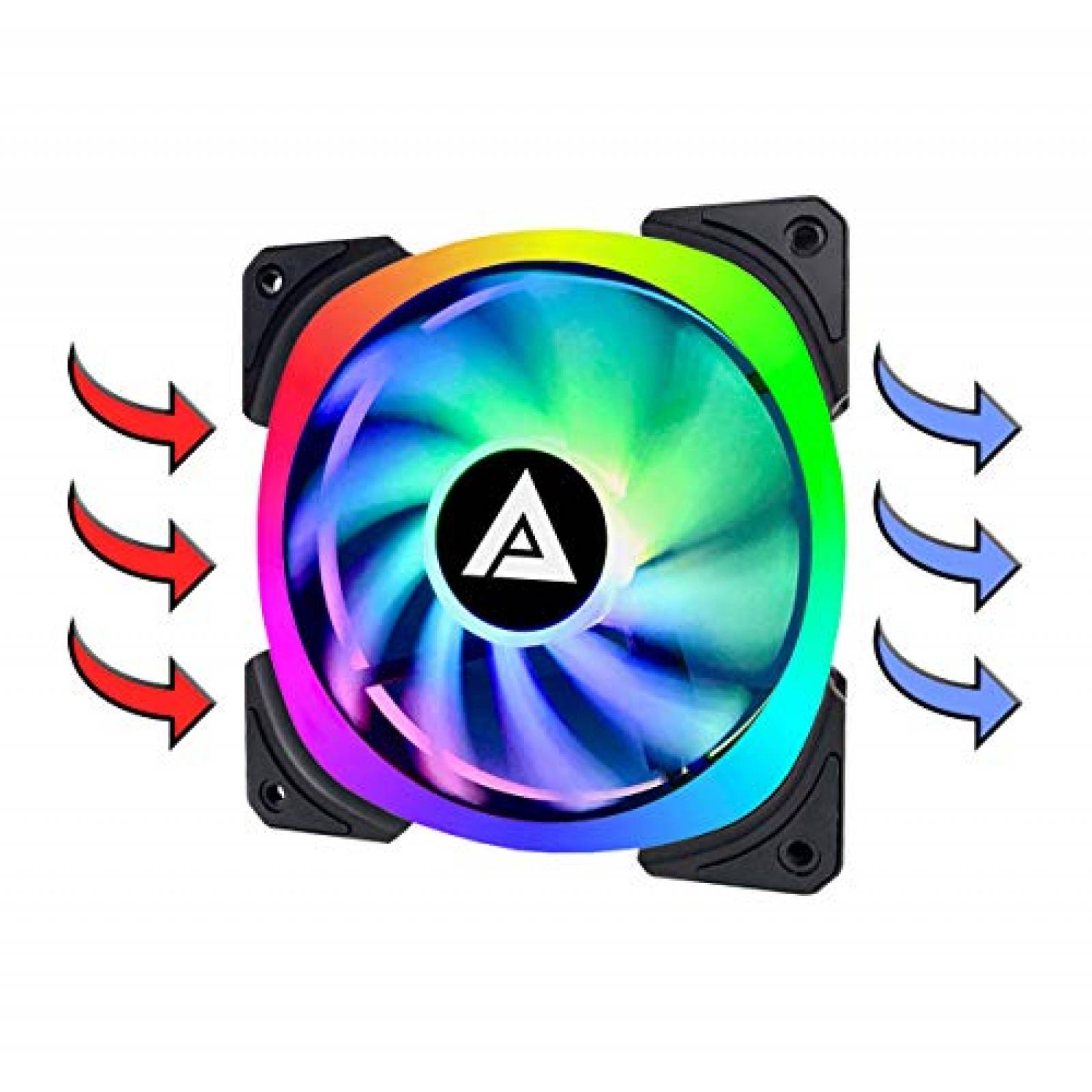 Ventilador Apevia LP314L-RGB 140mm LED Gaming -Negro