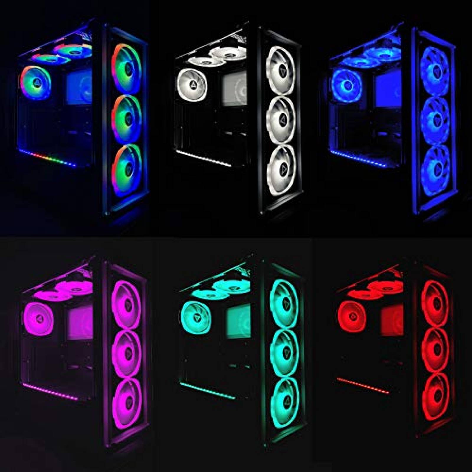 Ventilador Apevia LP314L-RGB 140mm LED Gaming -Negro