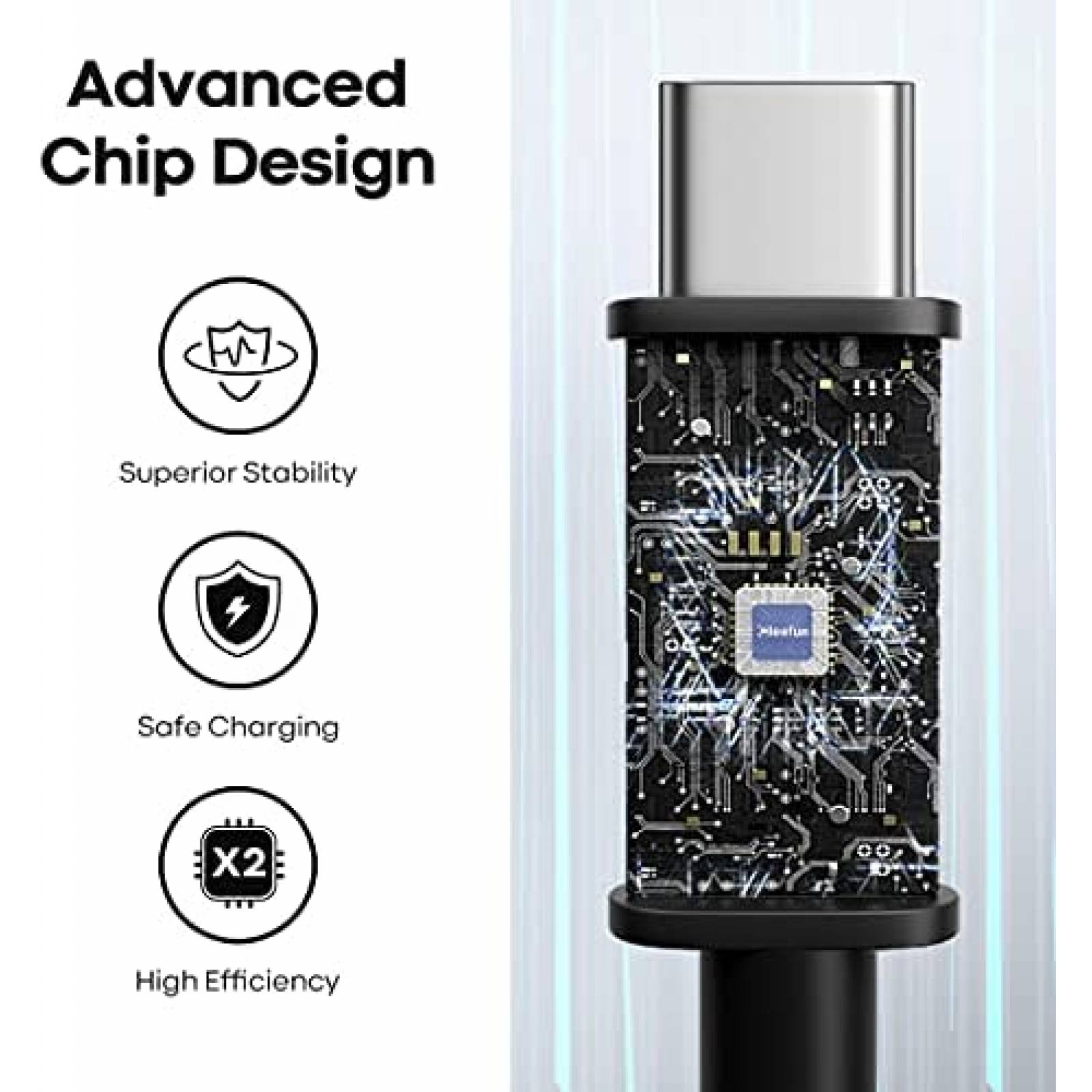 Cable USB CLEEFUN USB A 2.0 a USB C de 26 Pies -Negro