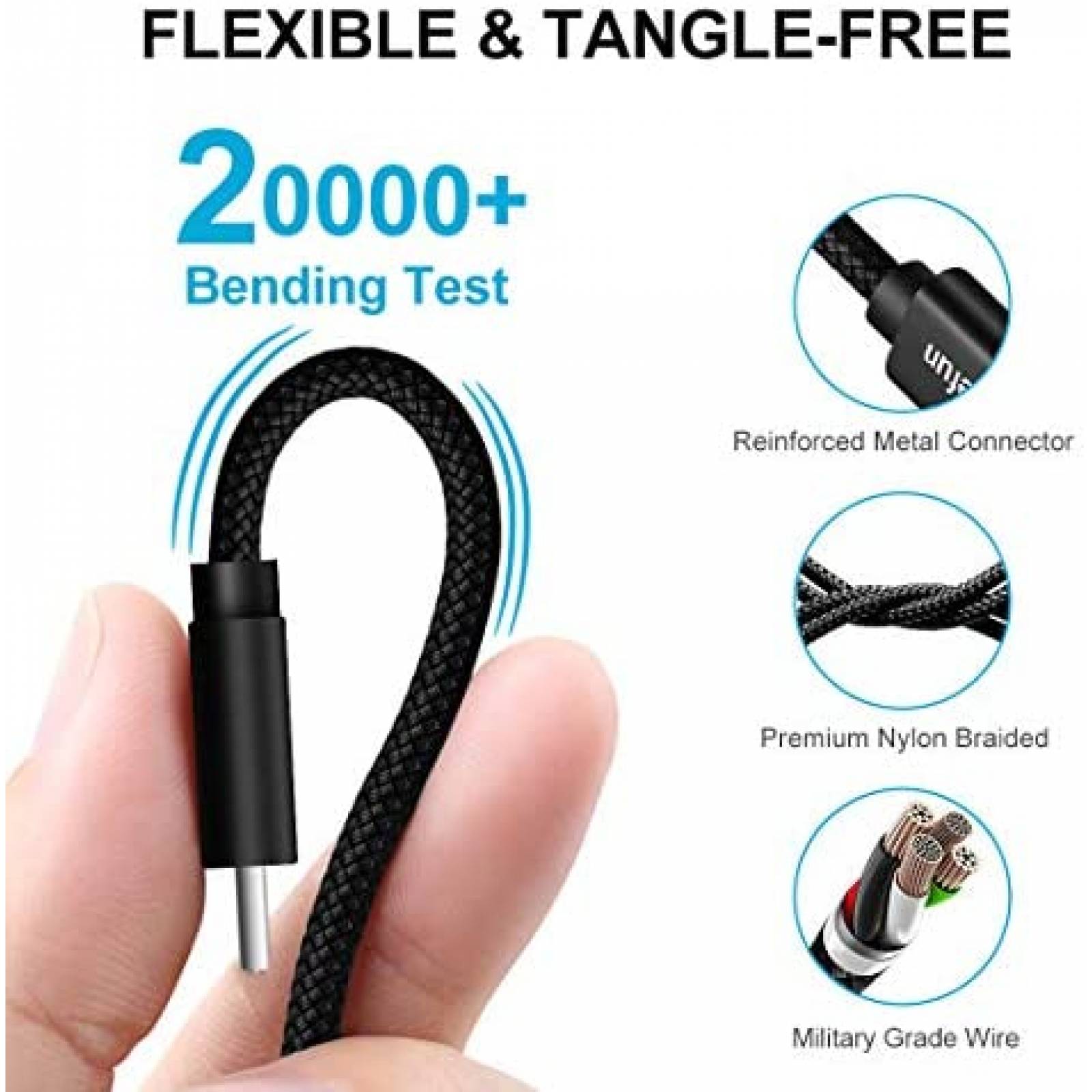 Cable USB CLEEFUN USB A 2.0 a USB C de 26 Pies -Negro