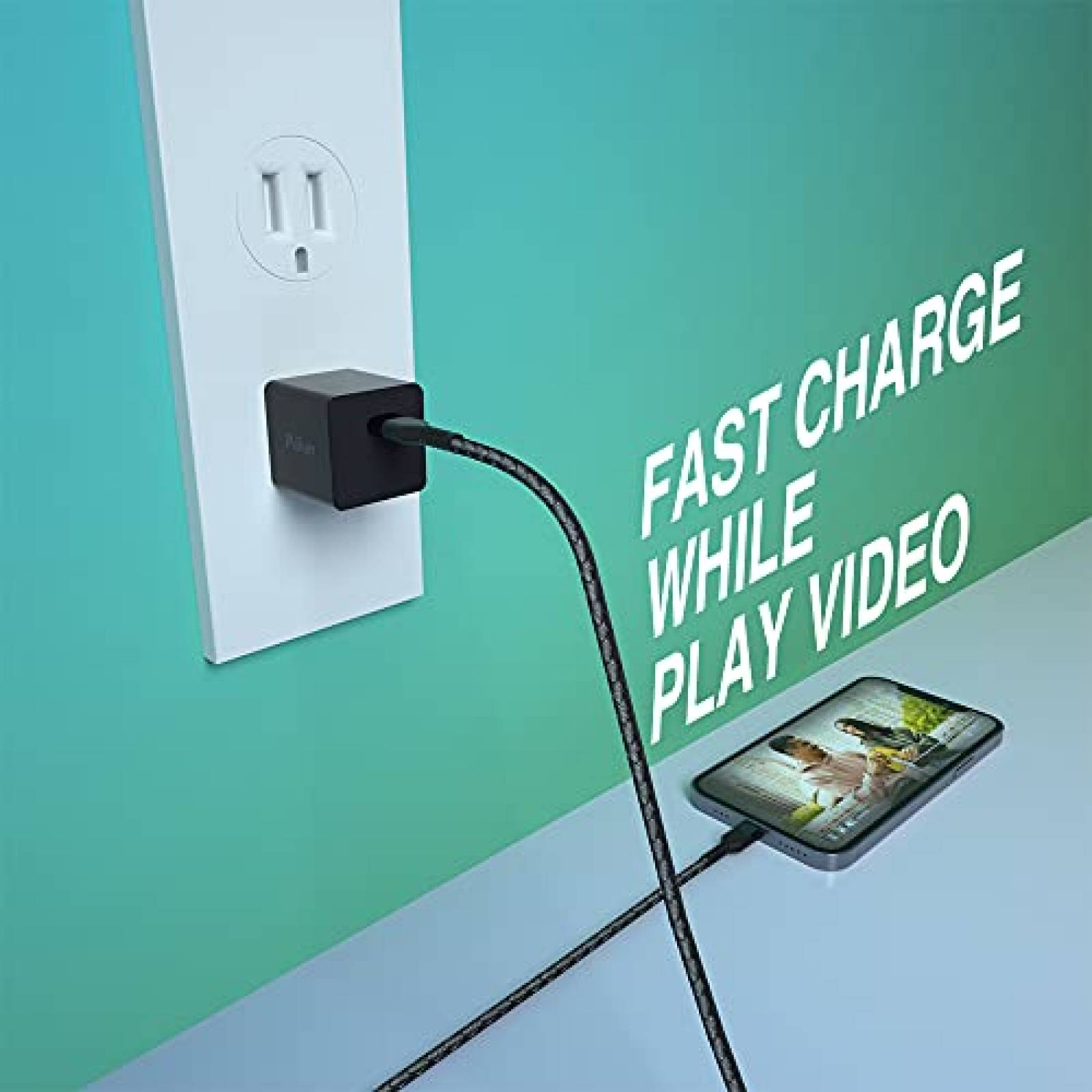 Cables Adaptadores Ailun 2pzas 6ft USB-C a Lightning -Negro