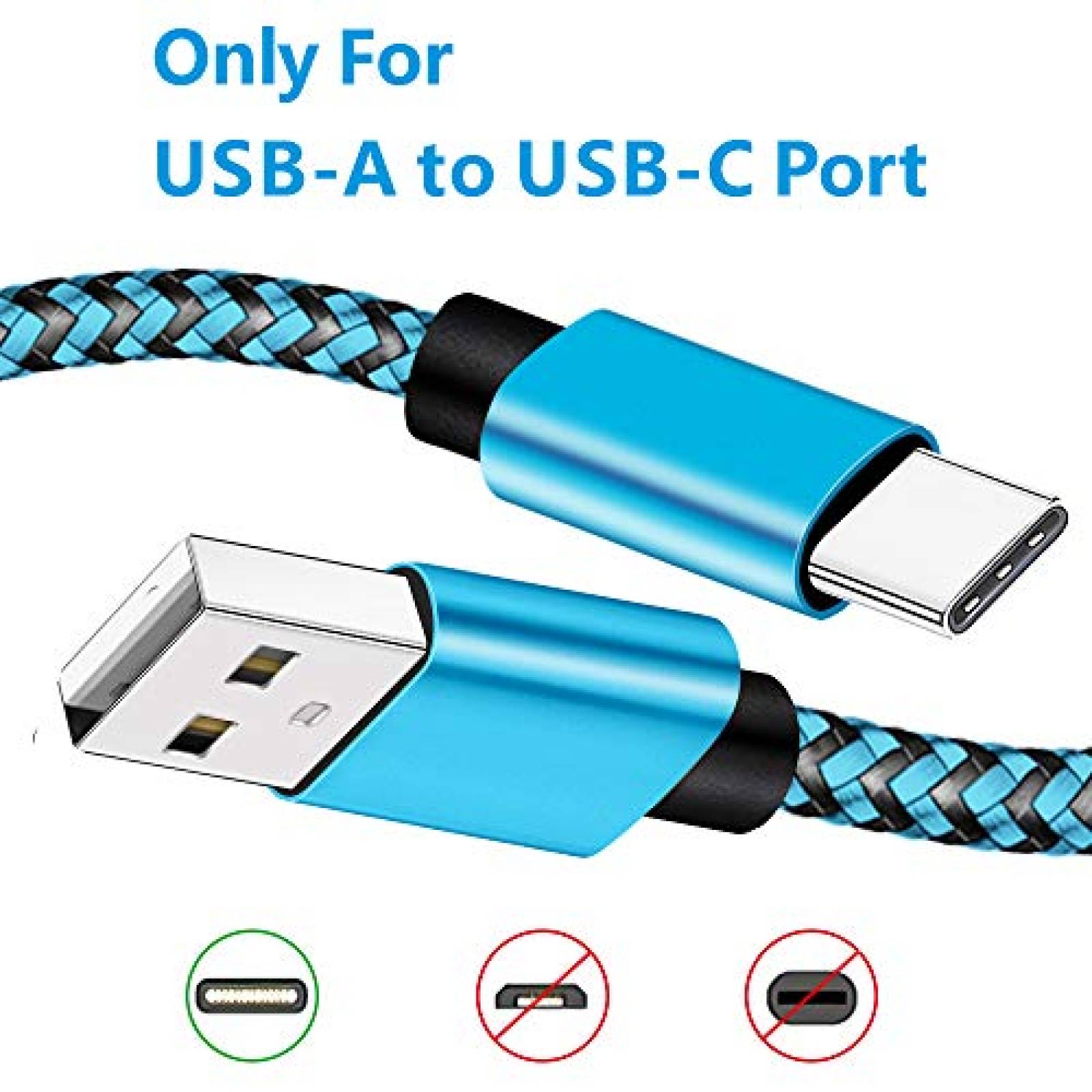Cable con entrada tipo USB C DEEGO 15ft -Negro/azul