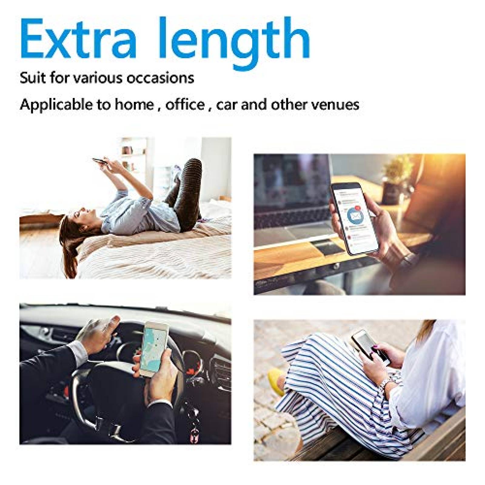 Cable con entrada tipo USB C DEEGO 15ft -Negro/azul