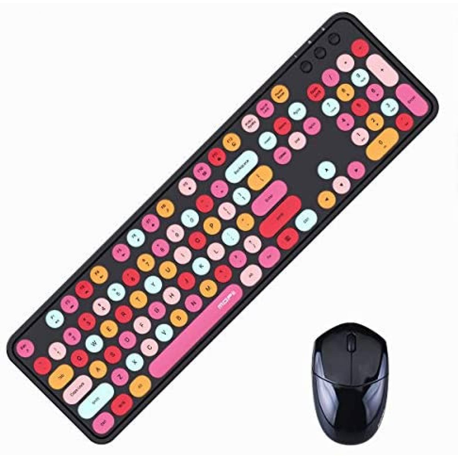 Mouse y Teclado Bluetooth Grenf de 104 Teclas -Multicolor