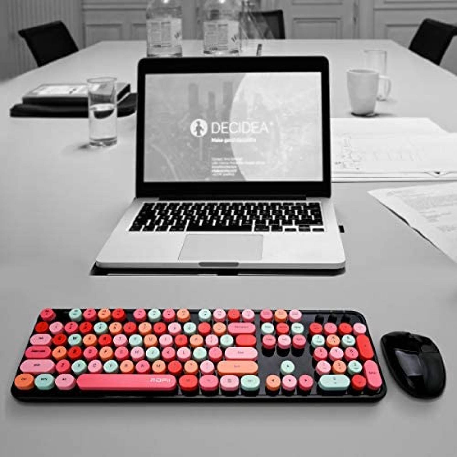 Mouse y Teclado Bluetooth Grenf de 104 Teclas -Multicolor