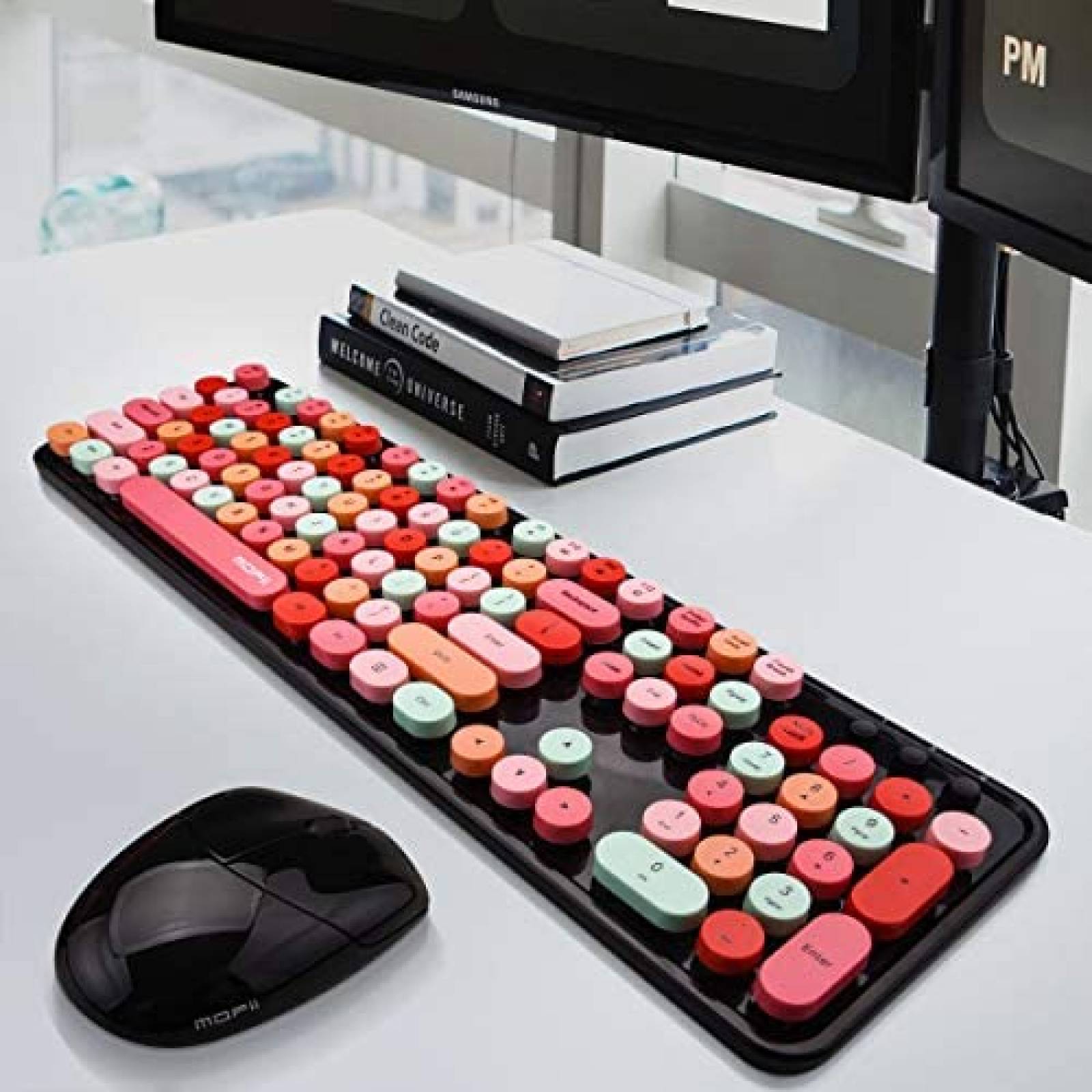 Mouse y Teclado Bluetooth Grenf de 104 Teclas -Multicolor