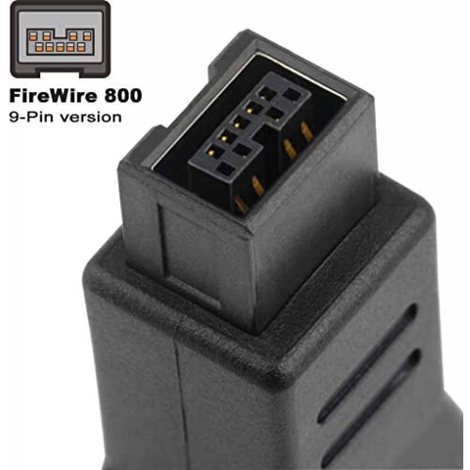 Adaptador NECABLES FireWire 400 a 800 2 Piezas -Negro