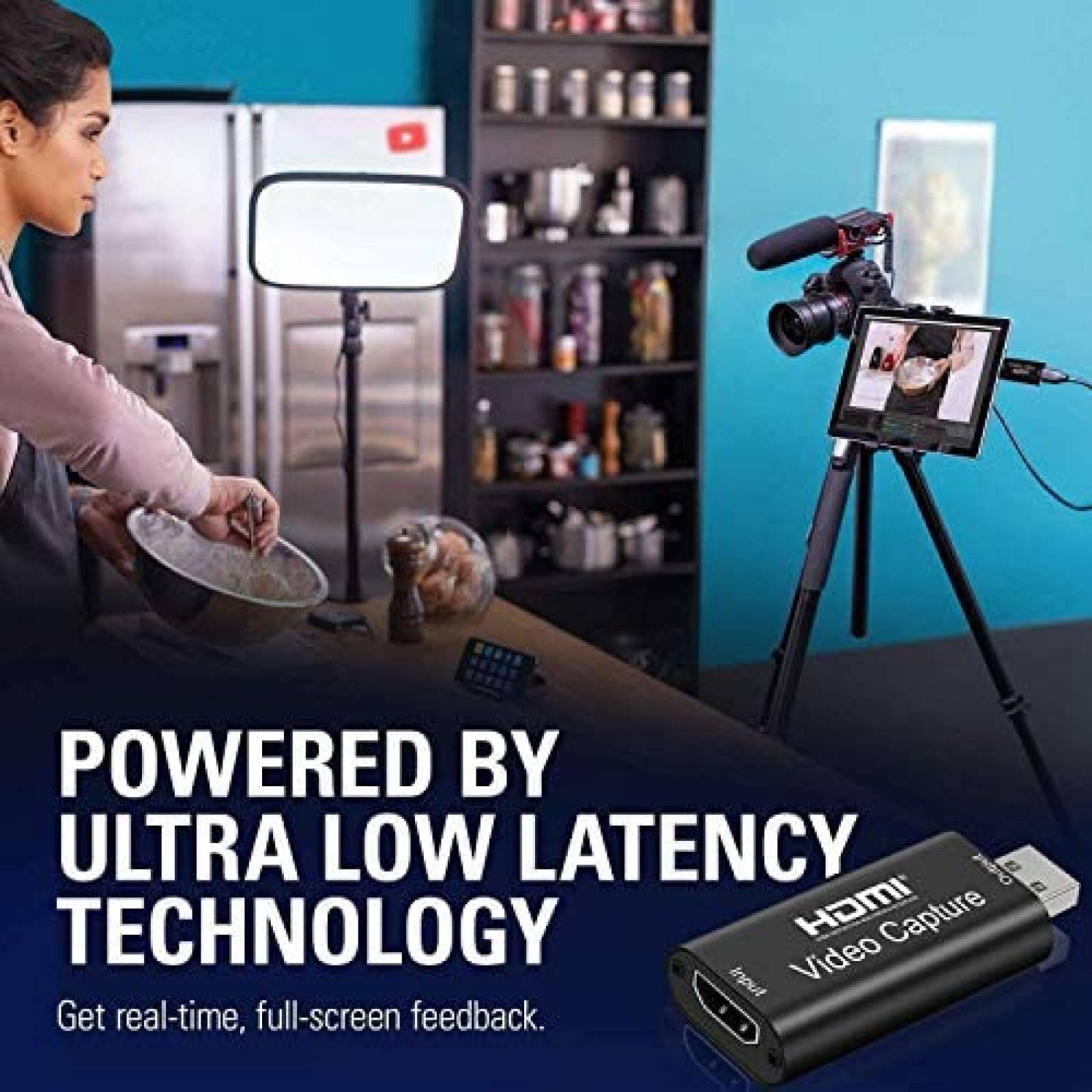 Capturadora de Video NXLFH RAM 4G HDMI a USB 2.0 -Negro