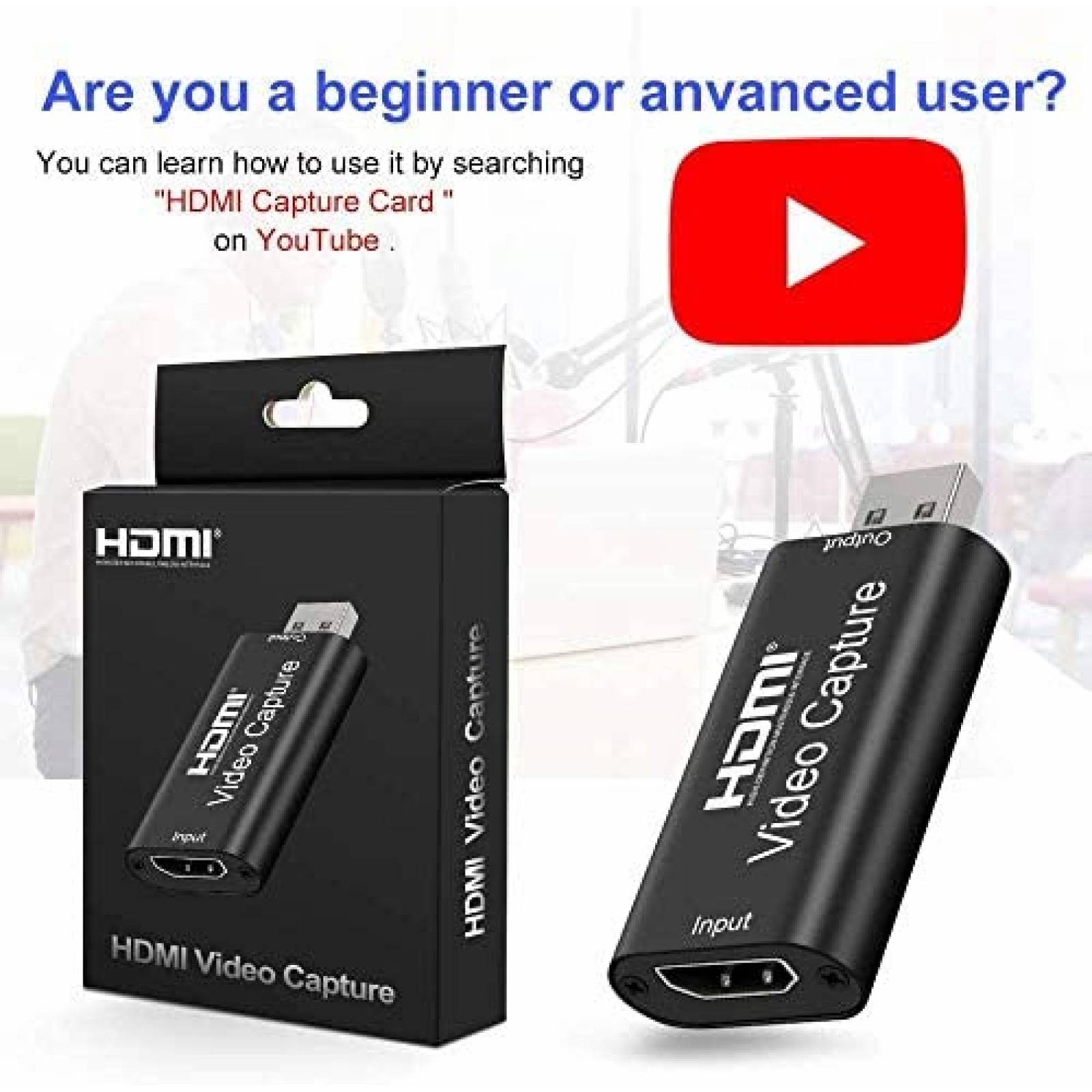 Capturadora de Video NXLFH RAM 4G HDMI a USB 2.0 -Negro