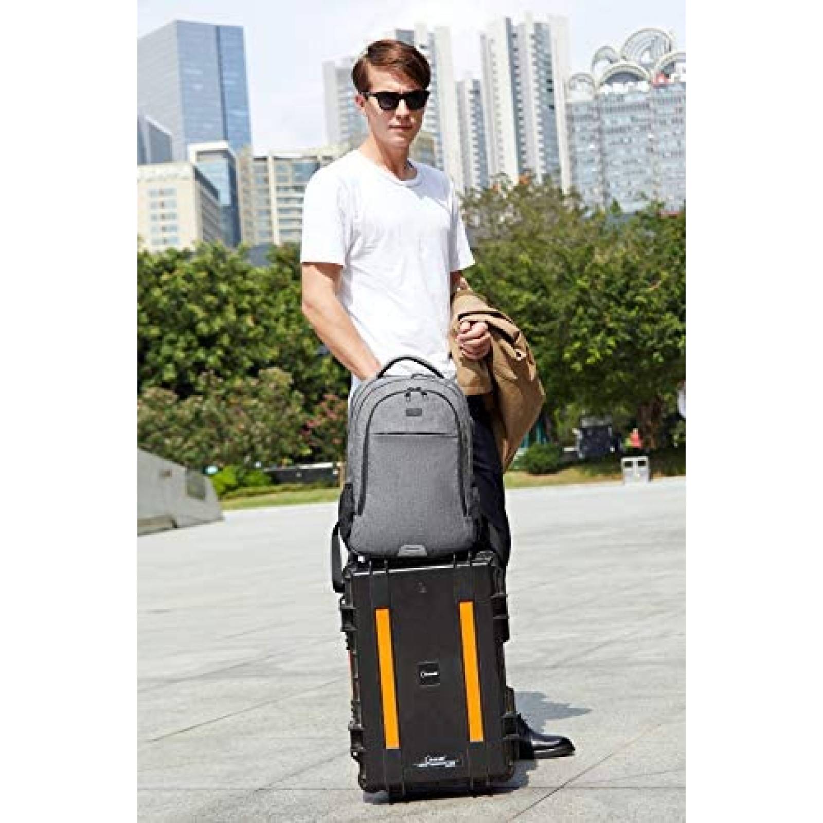 Mochila abshoo Unisex Escolar Anti robos Impermeable -Negro