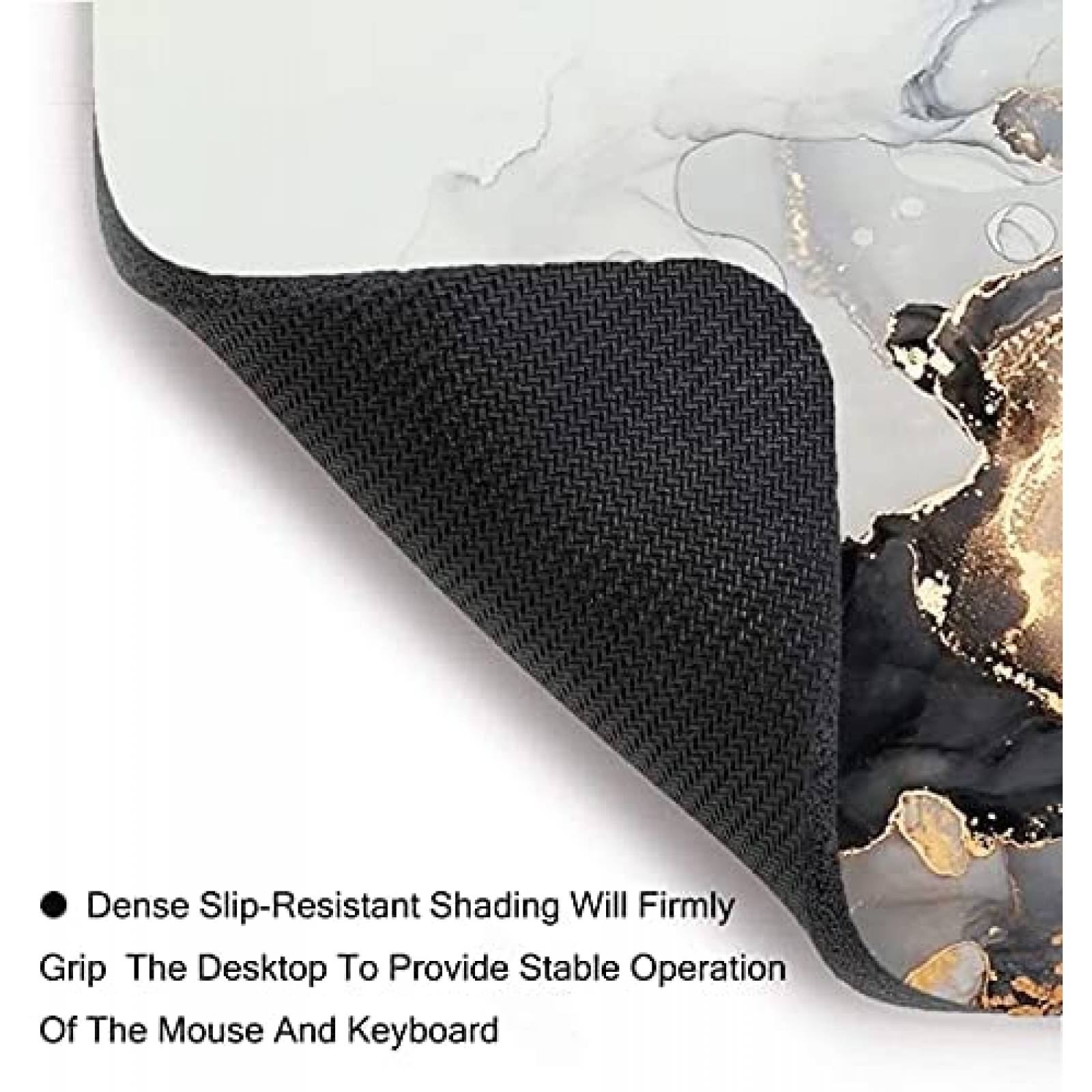 MousePad COW Marmol Gaming Rectangular PC Mujeres -Blanco