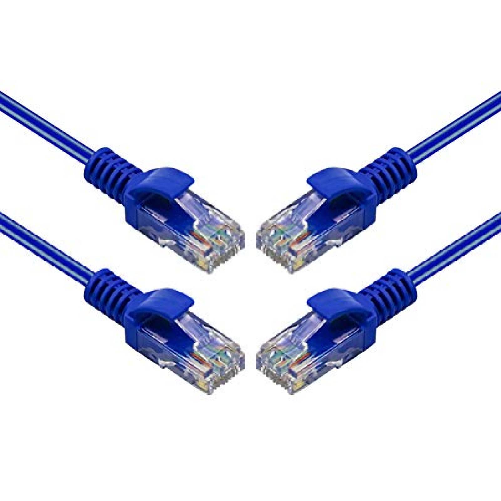 Paquete Cable Ethernet V TELESKY 2pzas 10ft Cat 5e -Azul