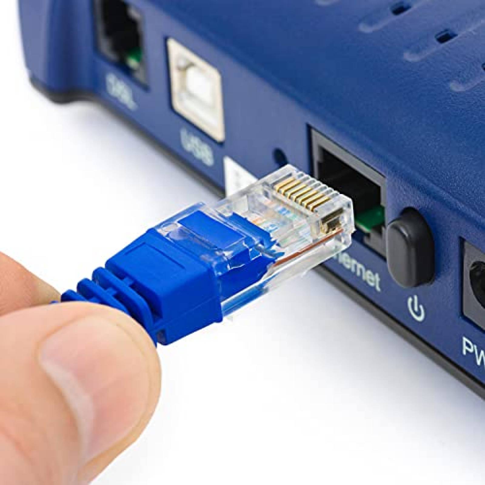 Paquete Cable Ethernet V TELESKY 2pzas 10ft Cat 5e -Azul