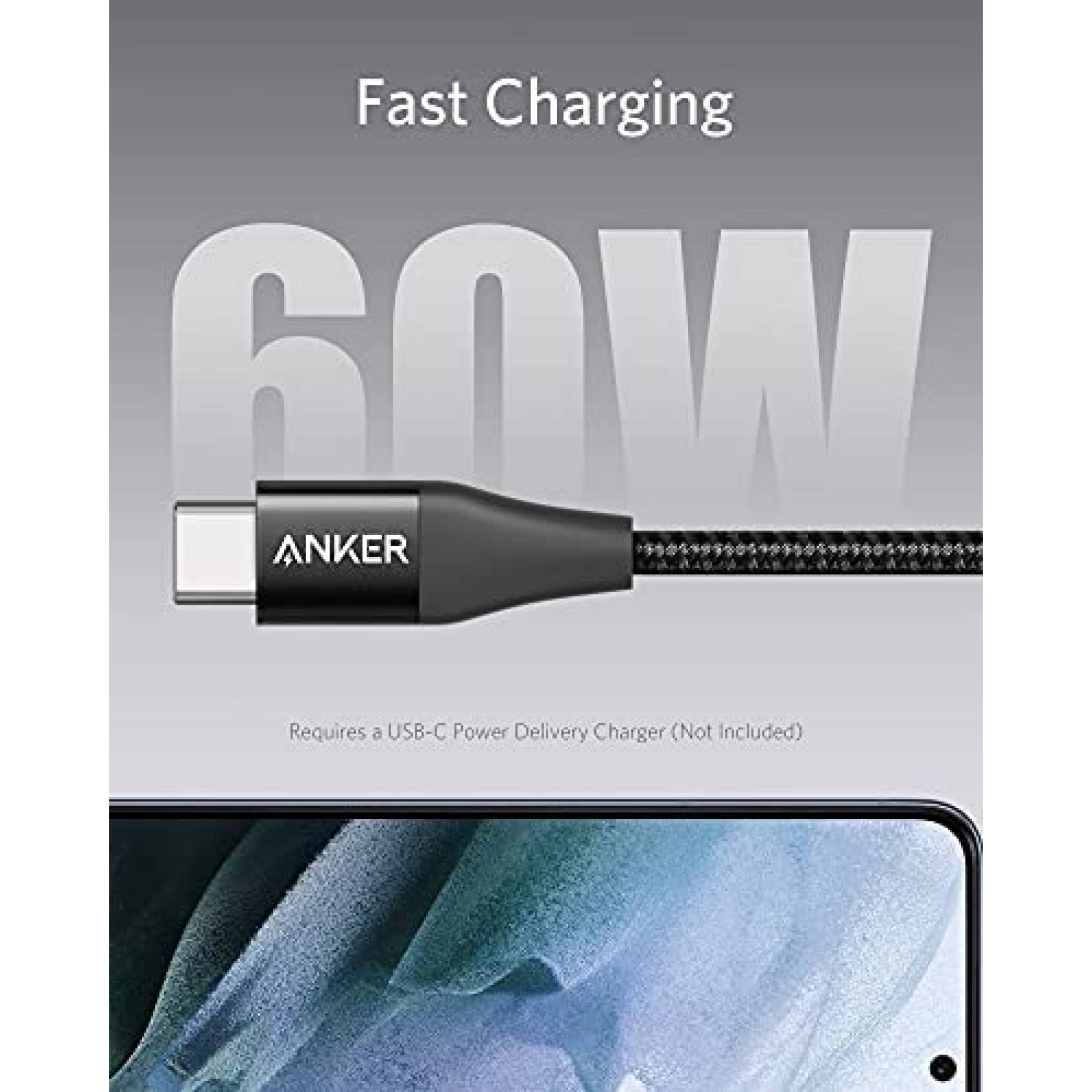 Cable Cargador Anker 6ft USB-C 60W Compatibilidad Universal