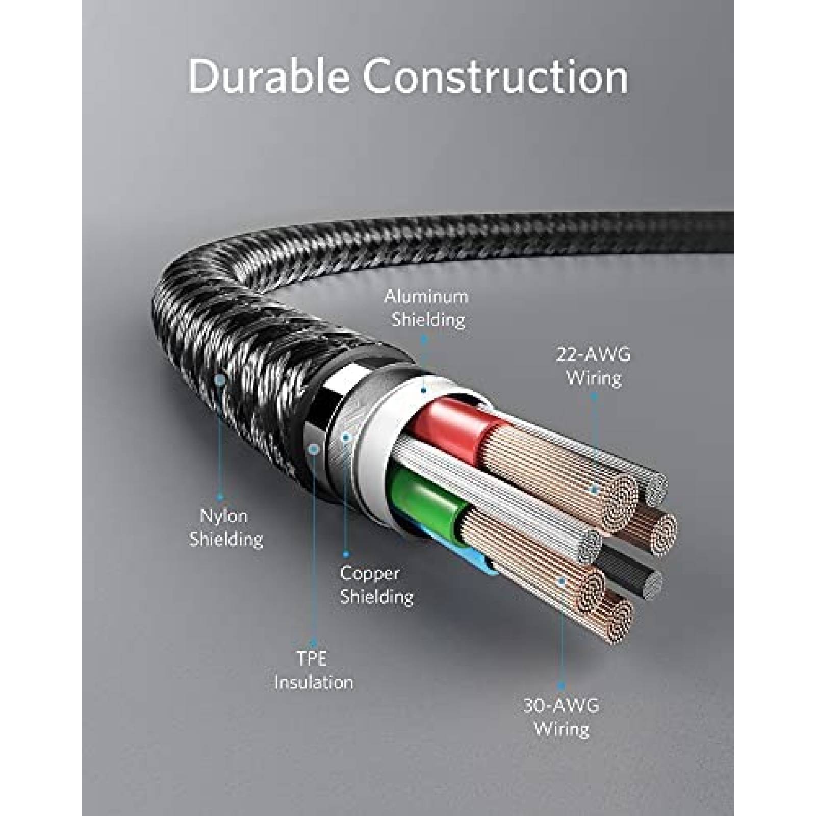 Cable Cargador Anker 6ft USB-C 60W Compatibilidad Universal