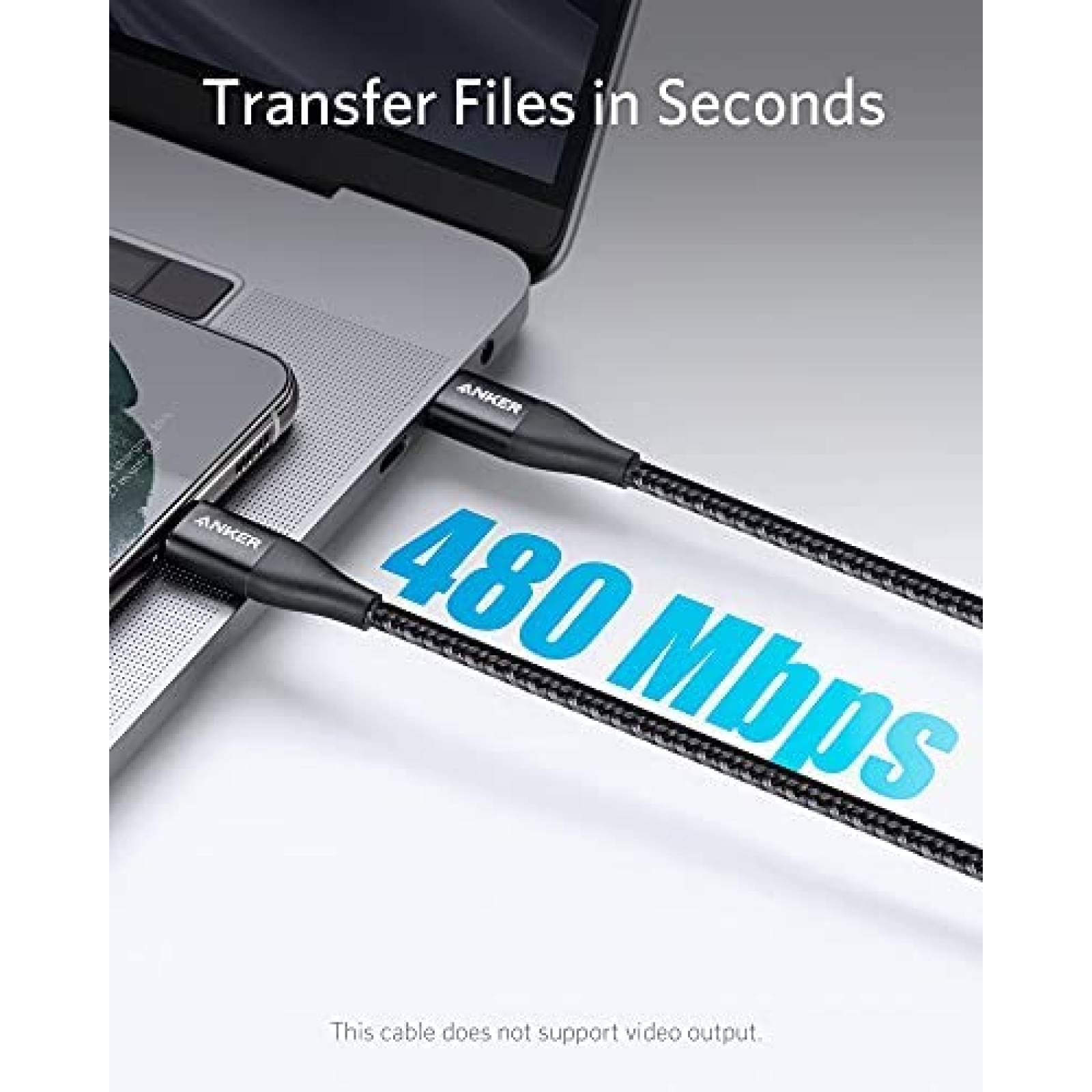 Cable Cargador Anker 6ft USB-C 60W Compatibilidad Universal