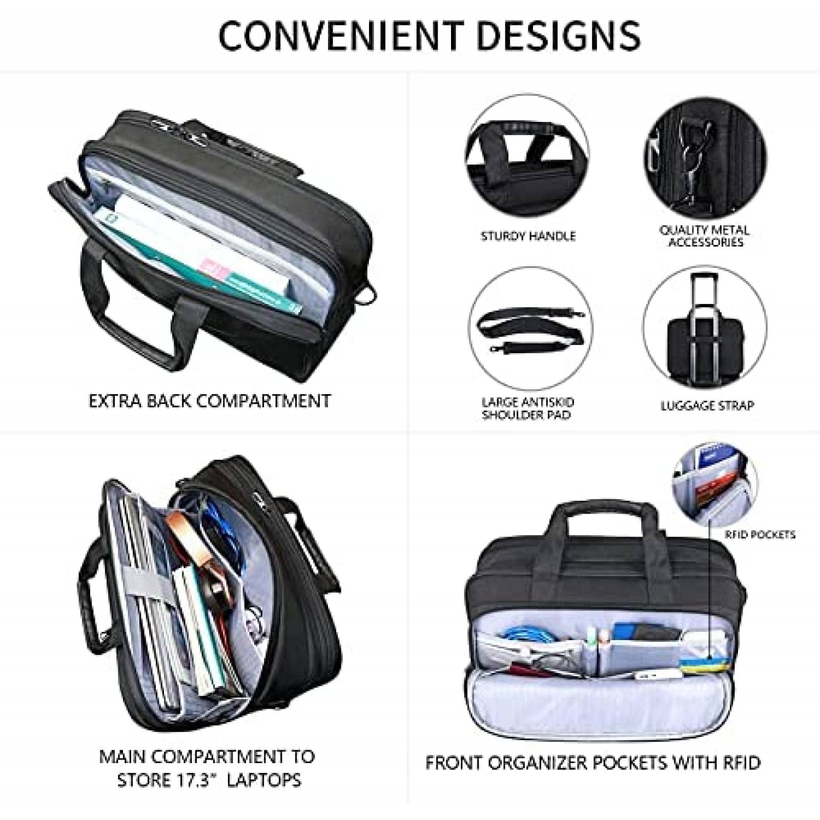 Maletin para Viaje VANKEAN para Laptops de 17.3'' -Negro