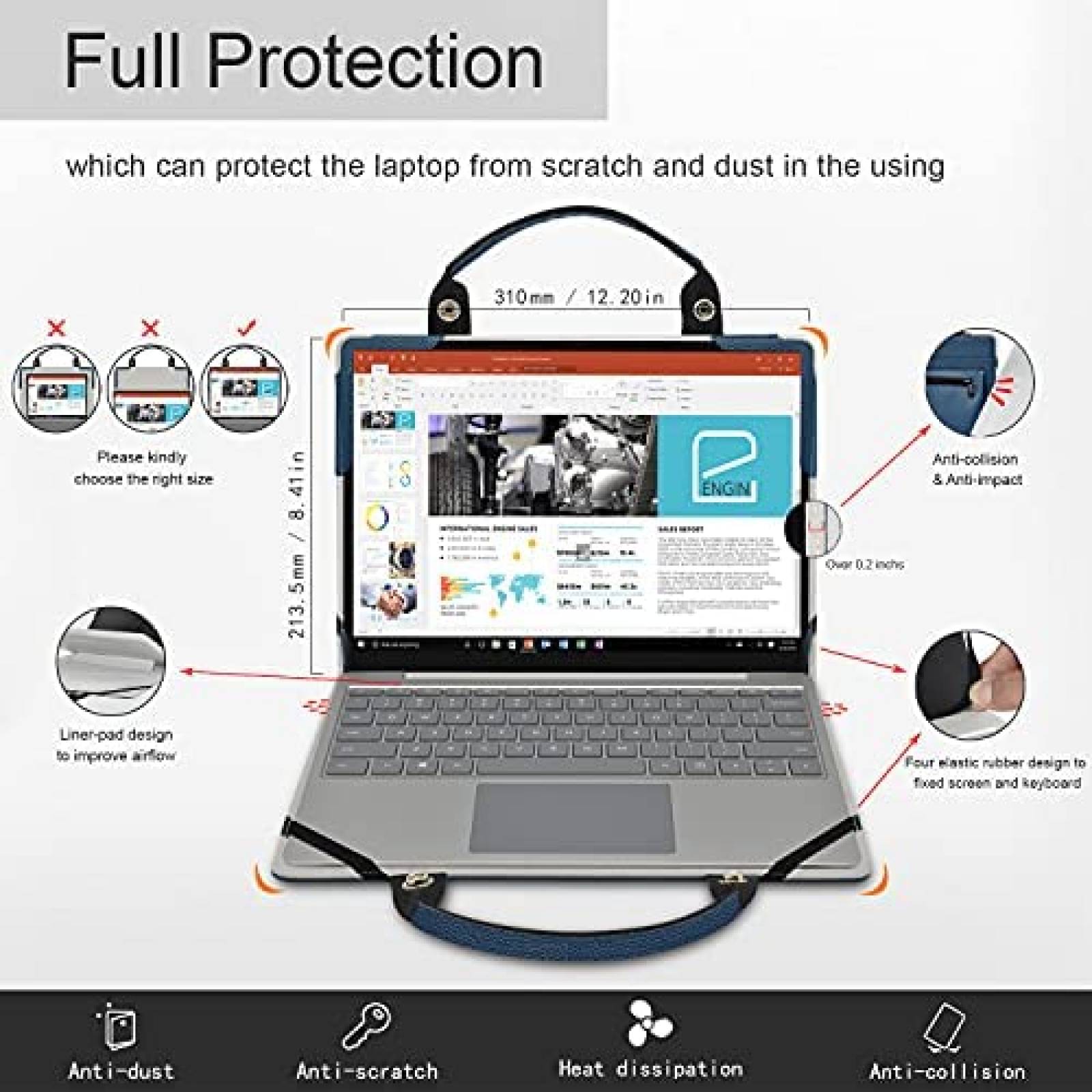 Funda 2 en 1 LiuShan para Dell Inspiron 13 de 13'' -Azul