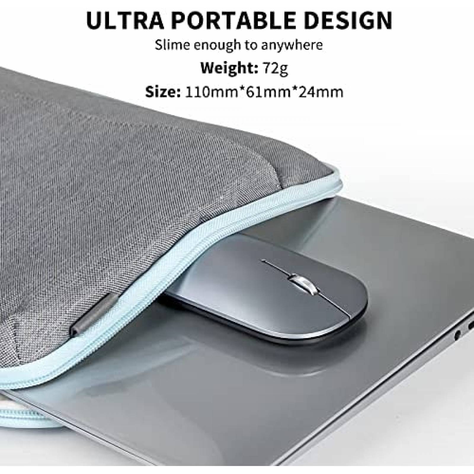 Mouse TECKNET Bluetooth Recargable Inalambrico -Gris