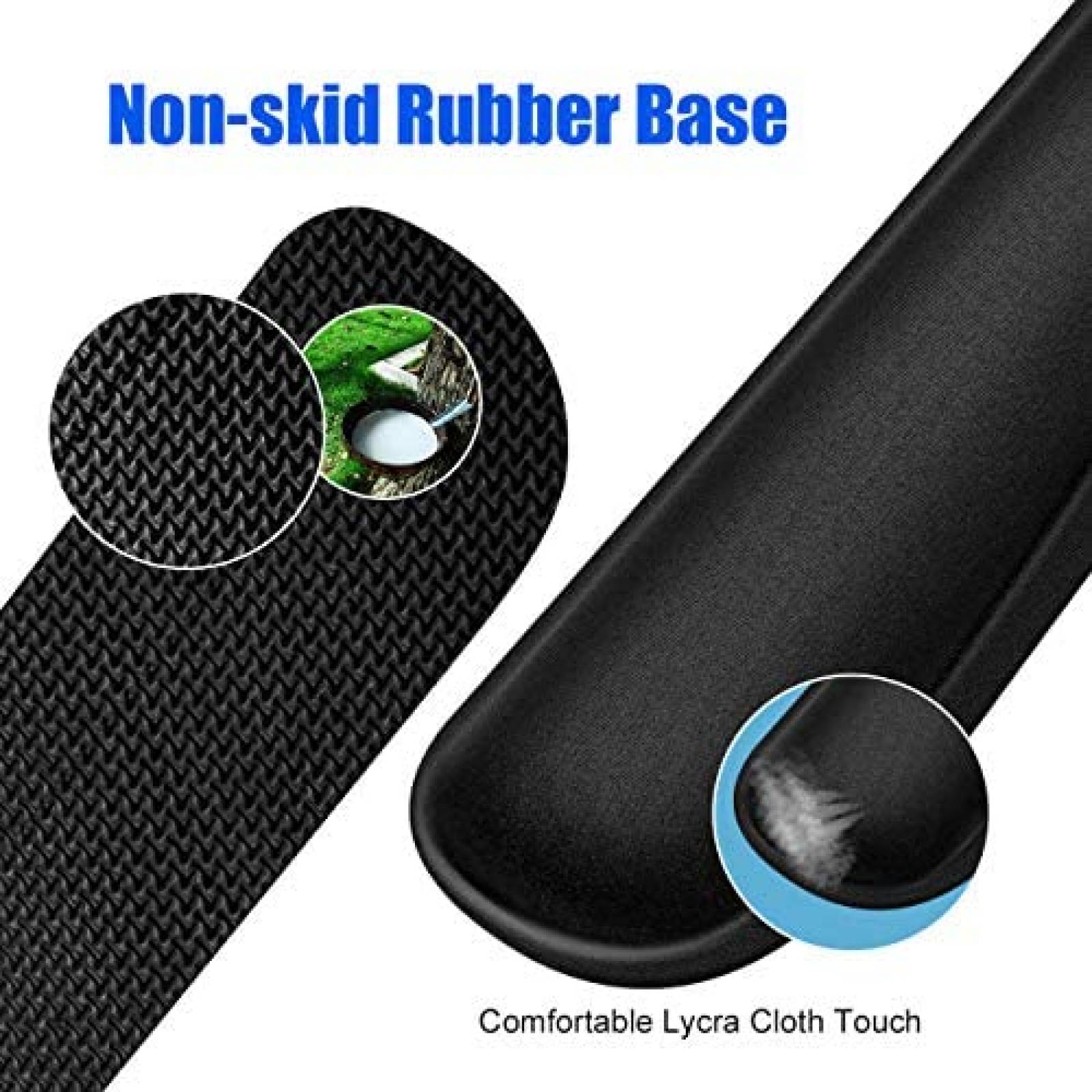 Almohadillas con soporte para teclado y mouse JIKIOU -Negro