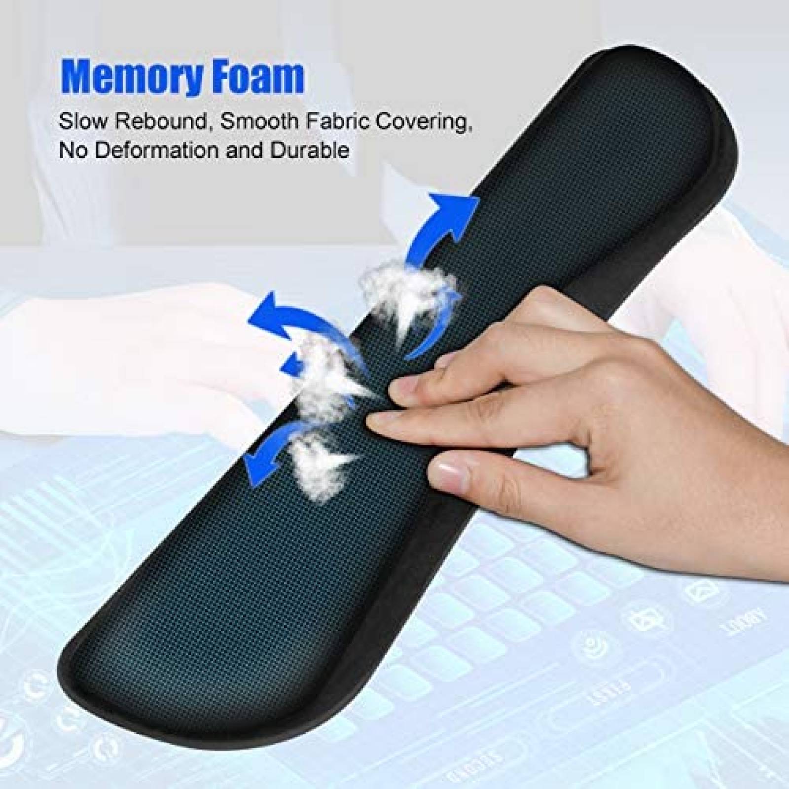 Almohadillas con soporte para teclado y mouse JIKIOU -Negro