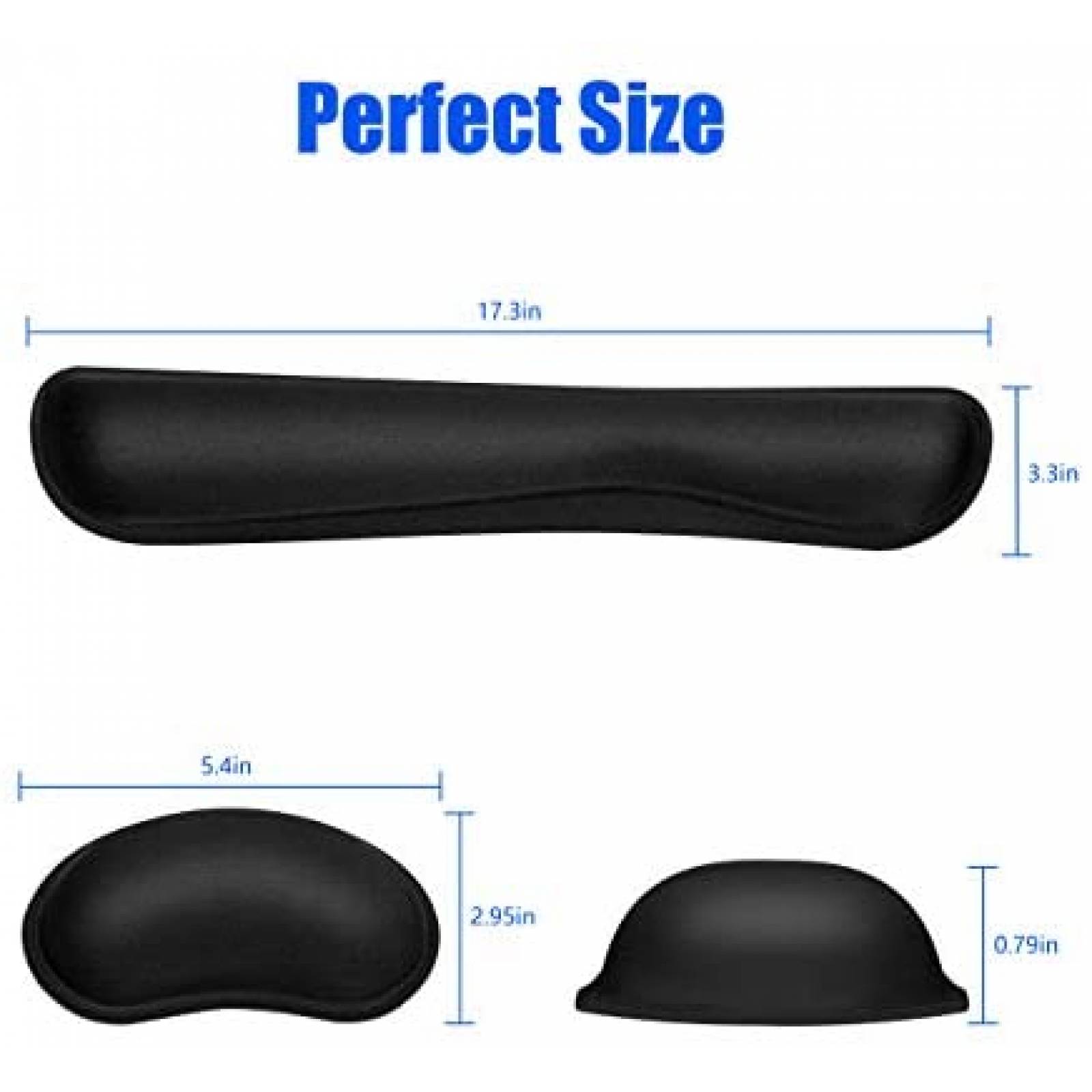 Almohadillas con soporte para teclado y mouse JIKIOU -Negro