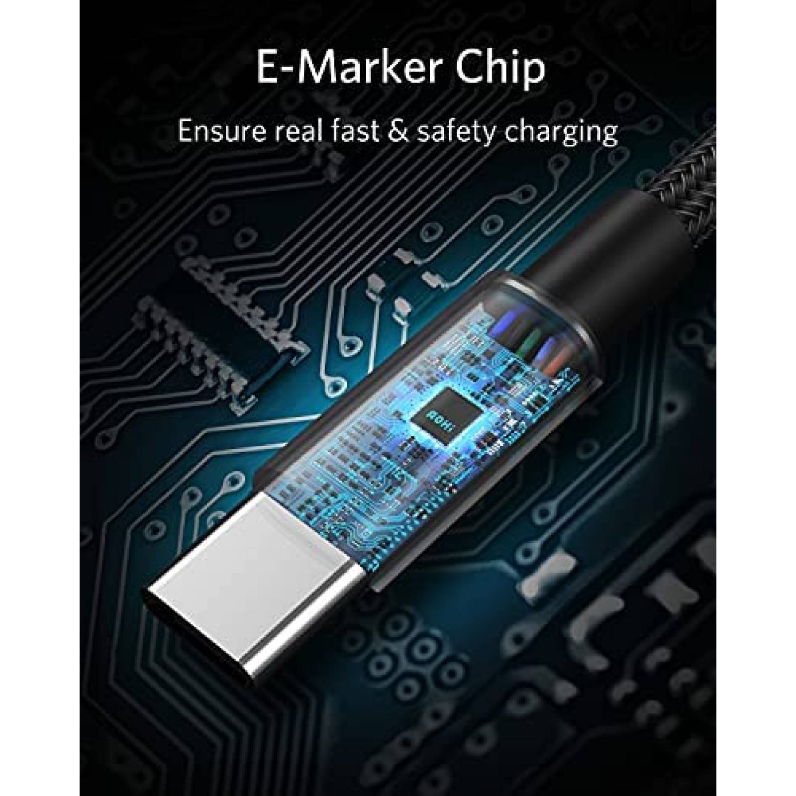 Cable USB C a USB C AOHI Nylon 6 pies 100W de carga rapida