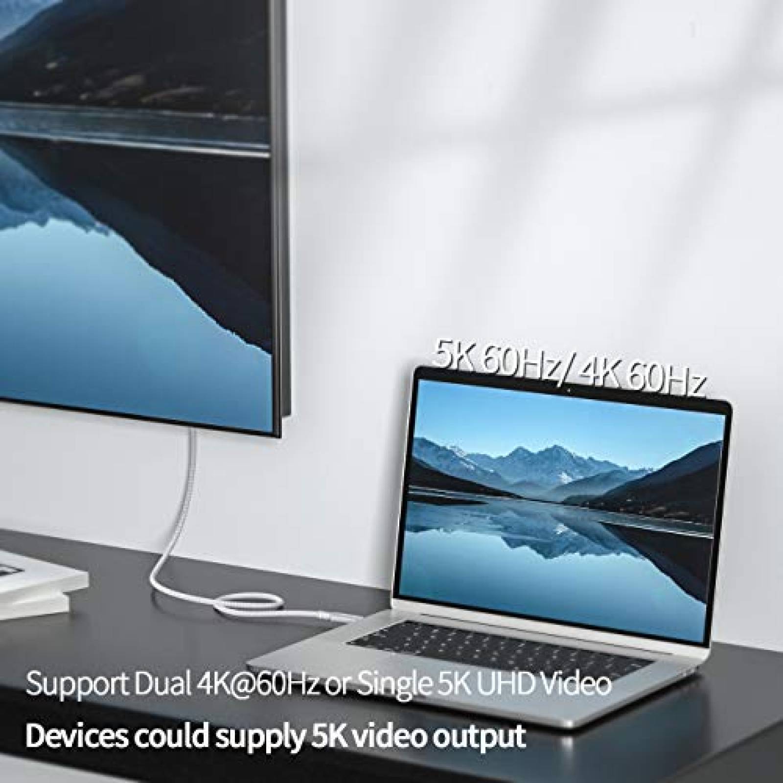 Cable Thunderbolt 3 Fasgear USB a USB C de 4.9'' -Gris