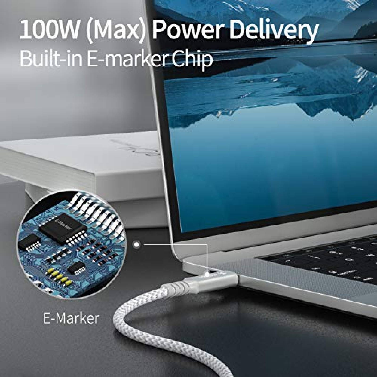 Cable Thunderbolt 3 Fasgear USB a USB C de 4.9'' -Gris