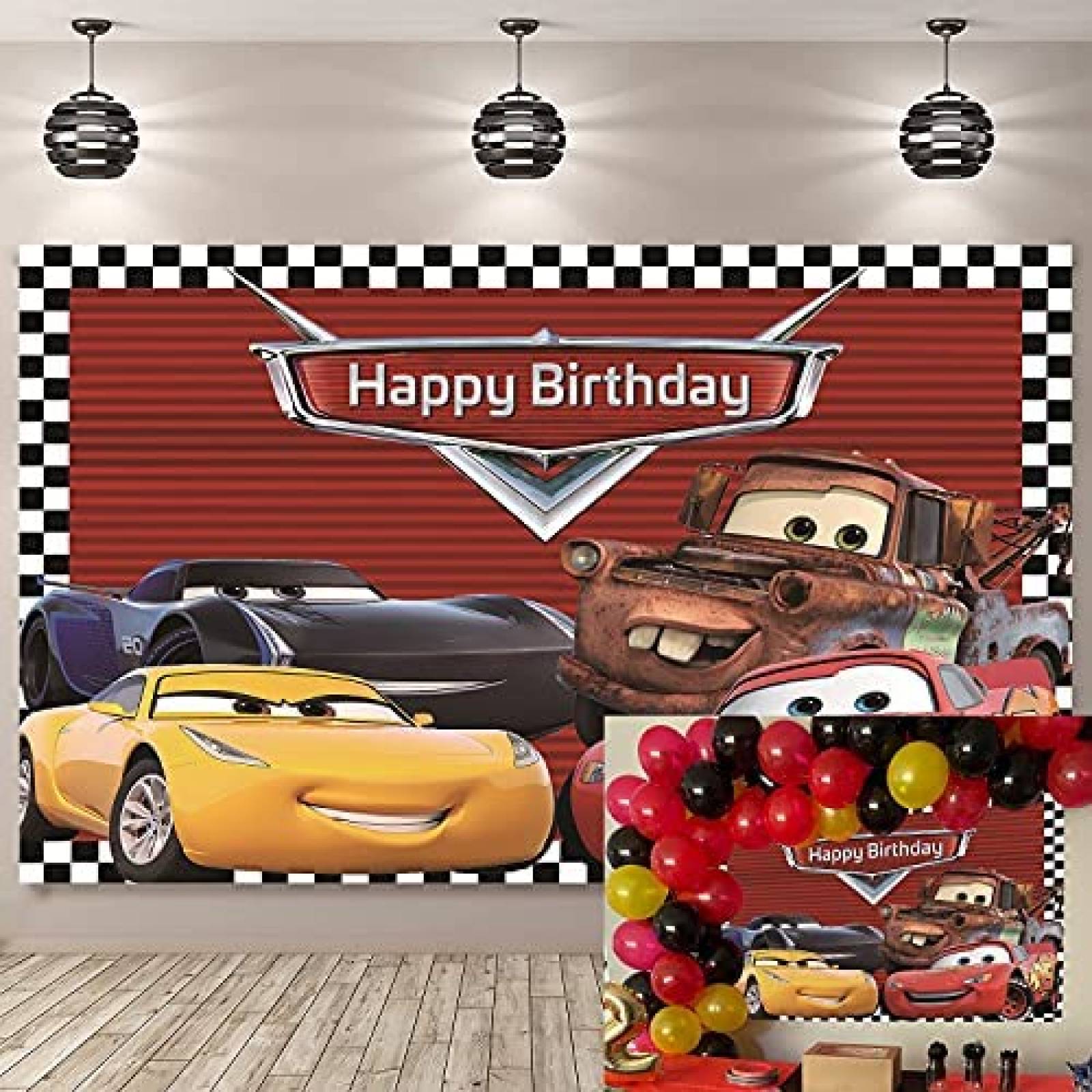 Fondo Fotografia BUTEN Cumpleaños Decoracion Cars -Rojo