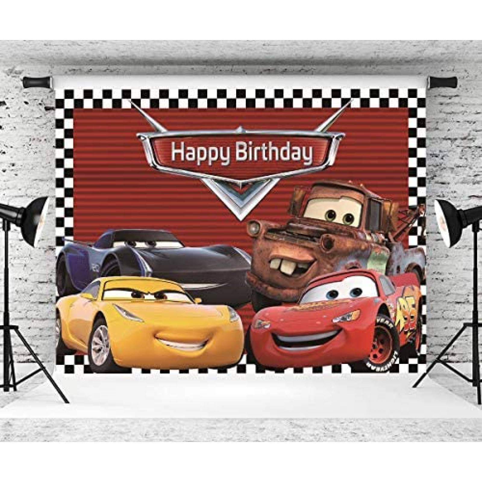 Fondo Fotografia BUTEN Cumpleaños Decoracion Cars -Rojo