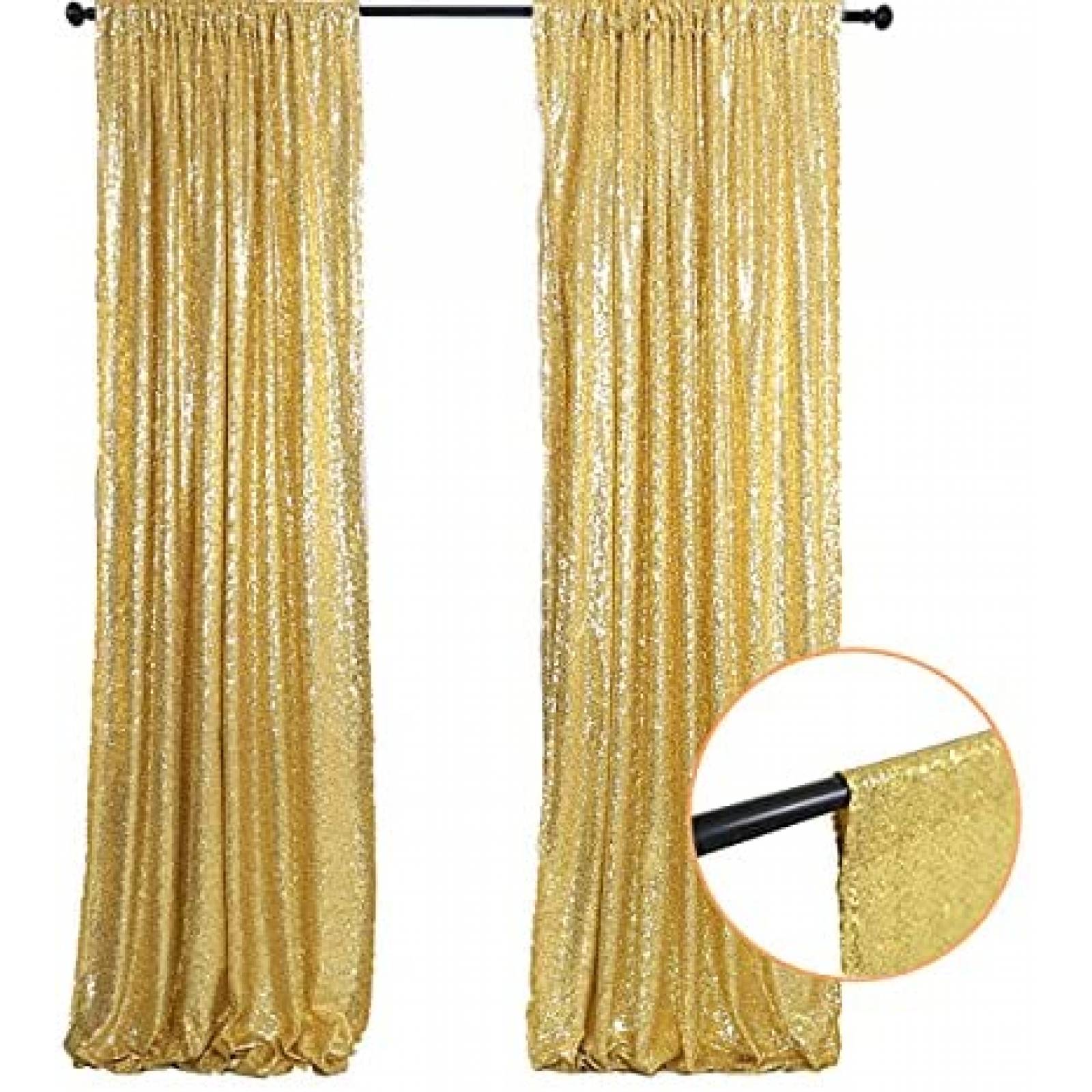 Fondo Fotografico Trlyc Cortinas Doradas 2 unidades 8 pies
